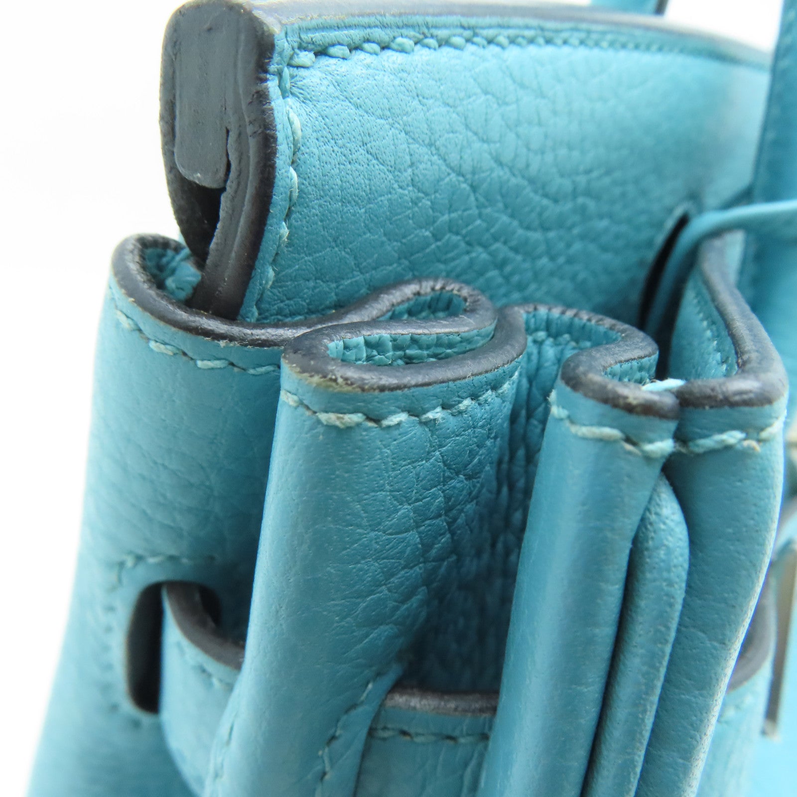HERMES 【激減優惠】Togo皮革Birkin 30銀扣手挽袋Blue Atoll/藍色