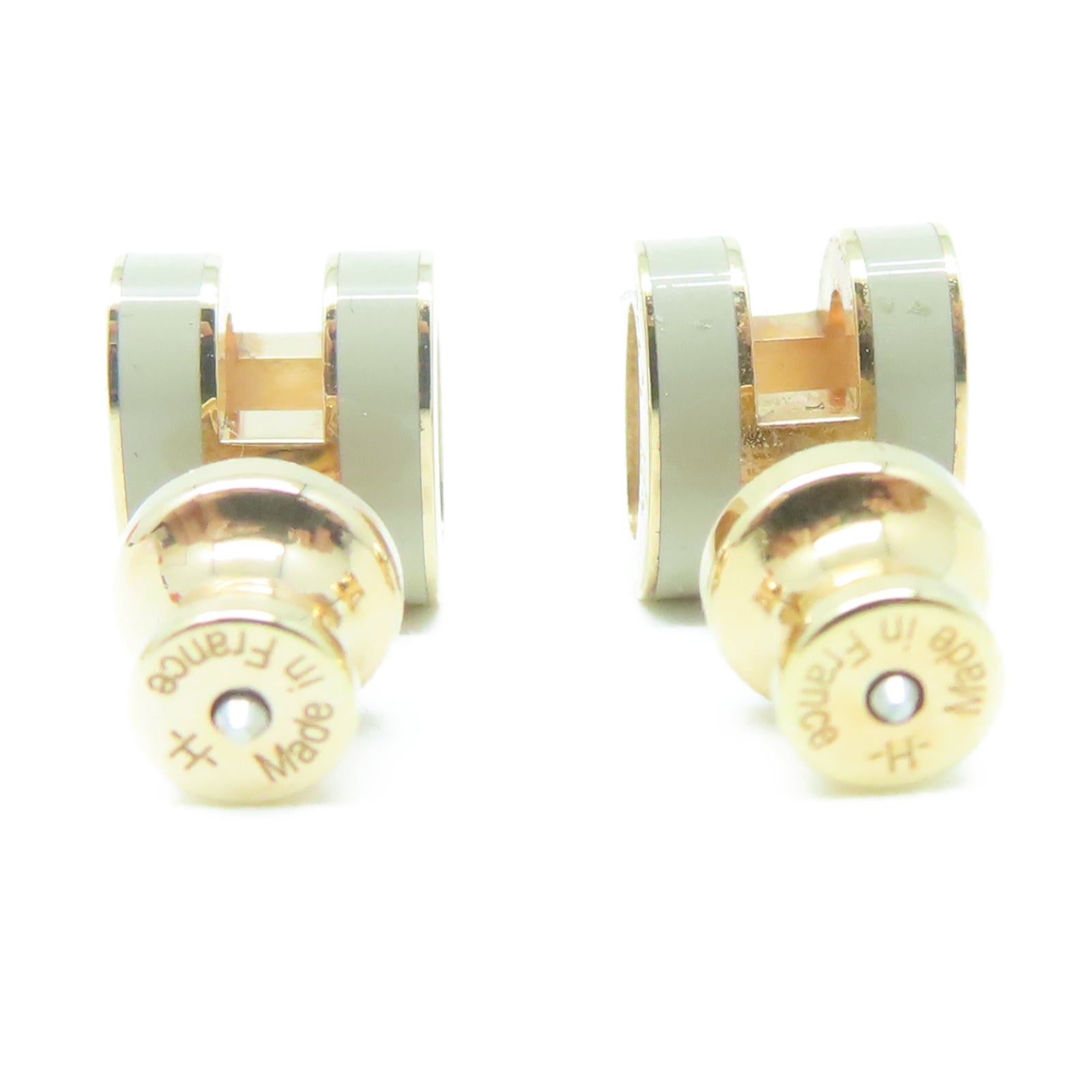 HERMES 金屬Pop H Earrings耳環灰色