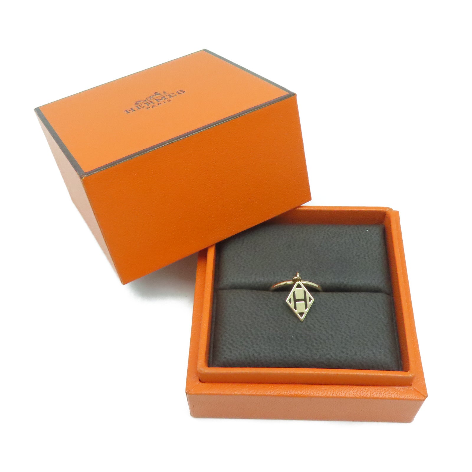 HERMES 18K玫瑰金Ring #49戒指US#4.75玫瑰金色