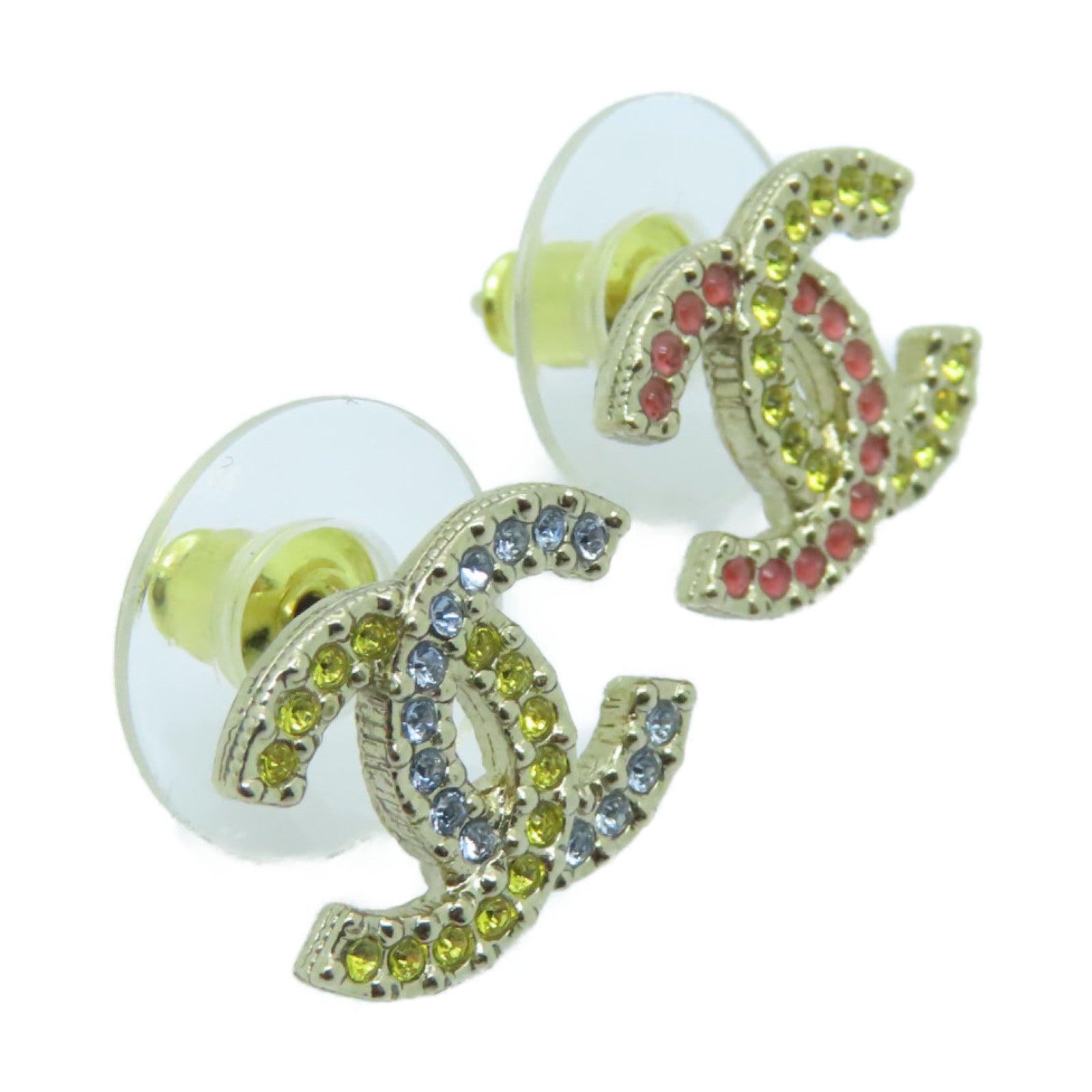 CHANEL 金屬Earrings耳環粉紅色/黃色/藍色