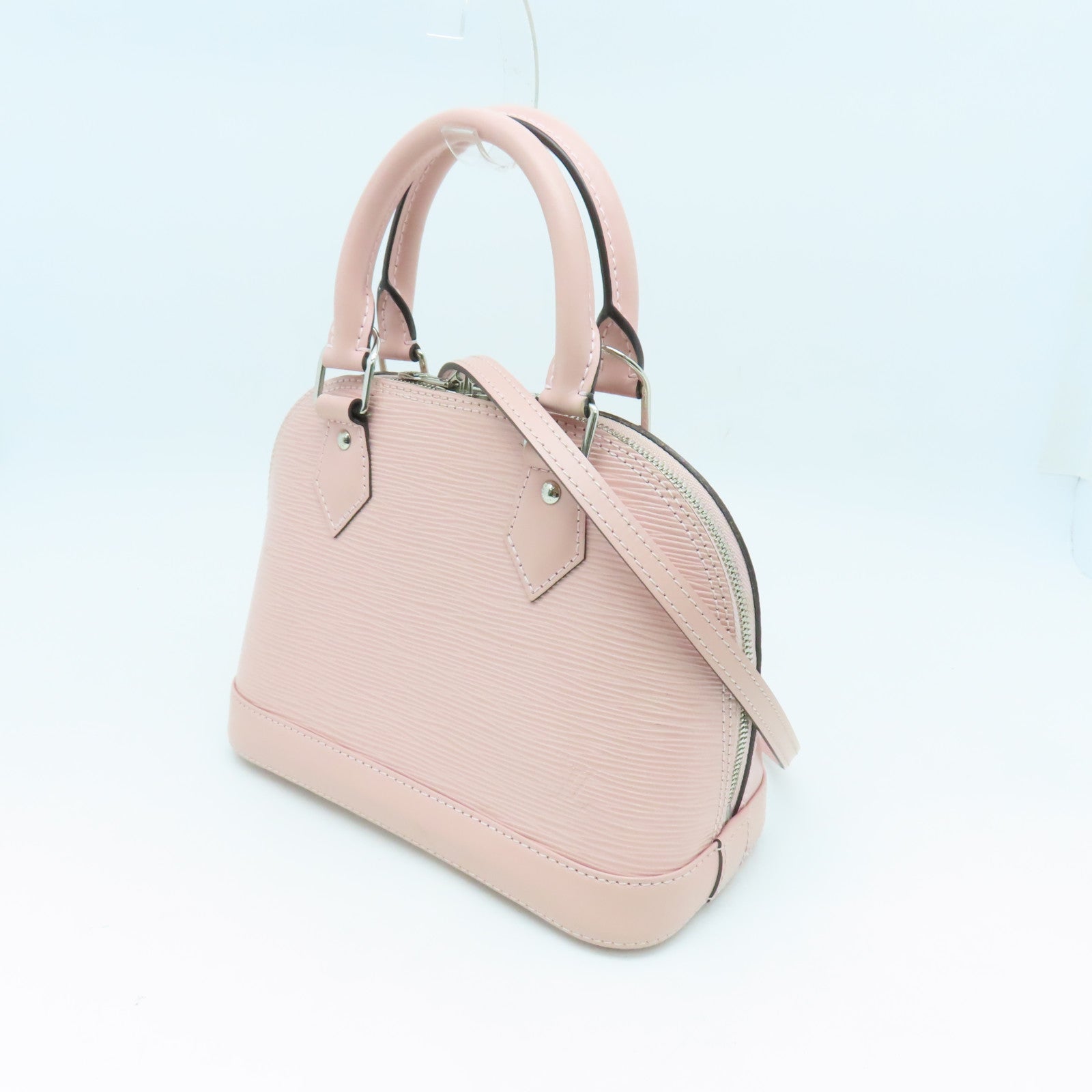 LOUIS VUITTON Epi Alma BB銀扣手挽肩背兩用袋粉紅色