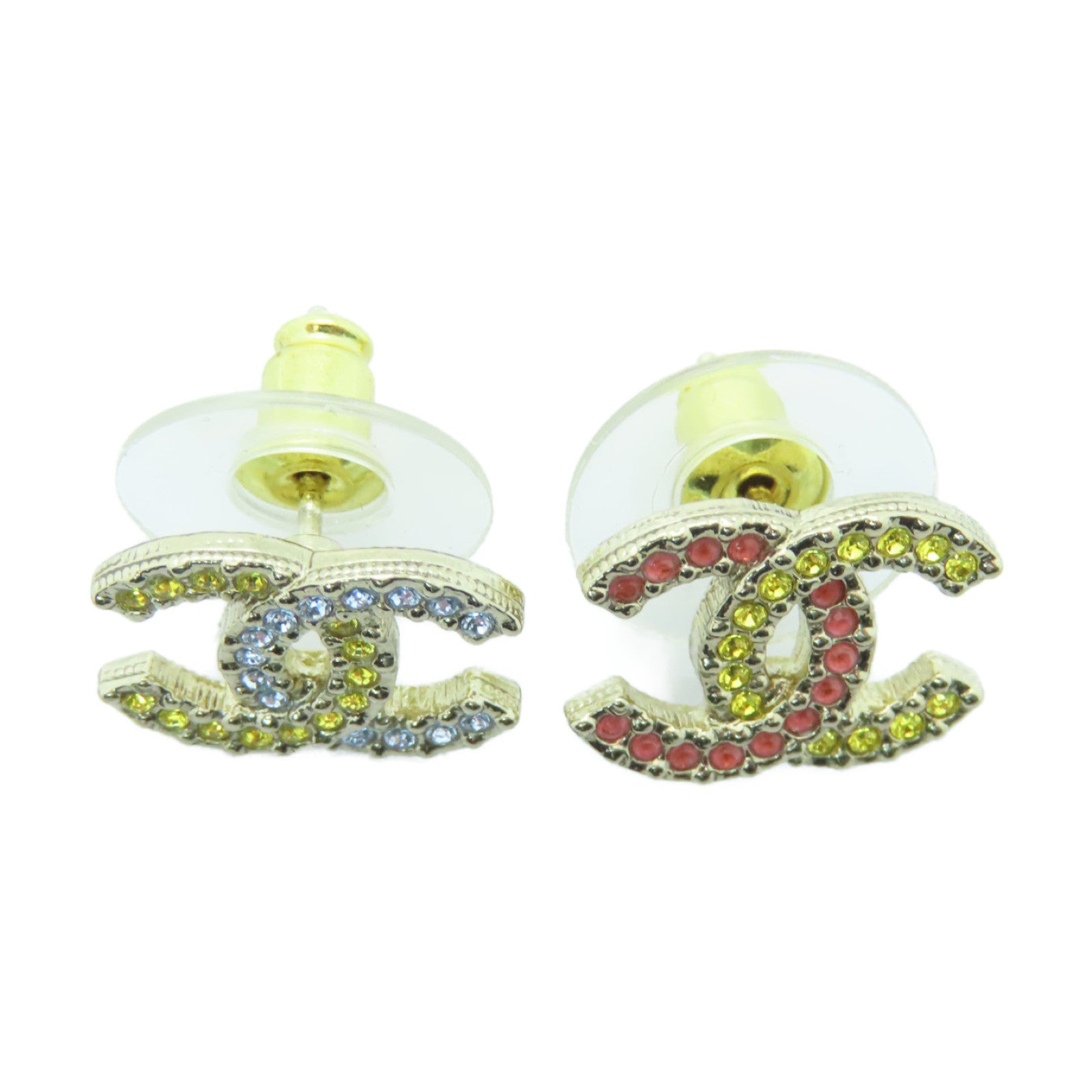 CHANEL 金屬Earrings耳環粉紅色/黃色/藍色