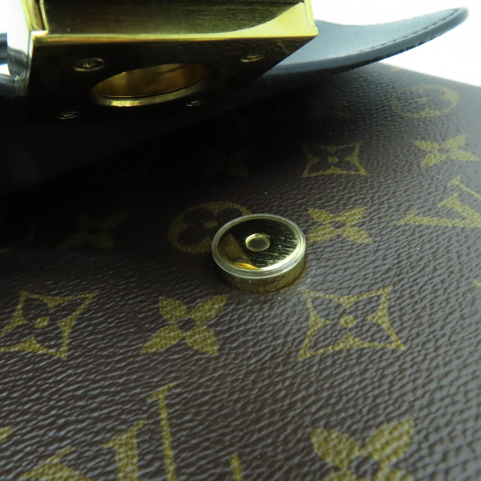 LOUIS VUITTON Monogram Locky BB金扣手挽肩背兩用袋黑色/棕色