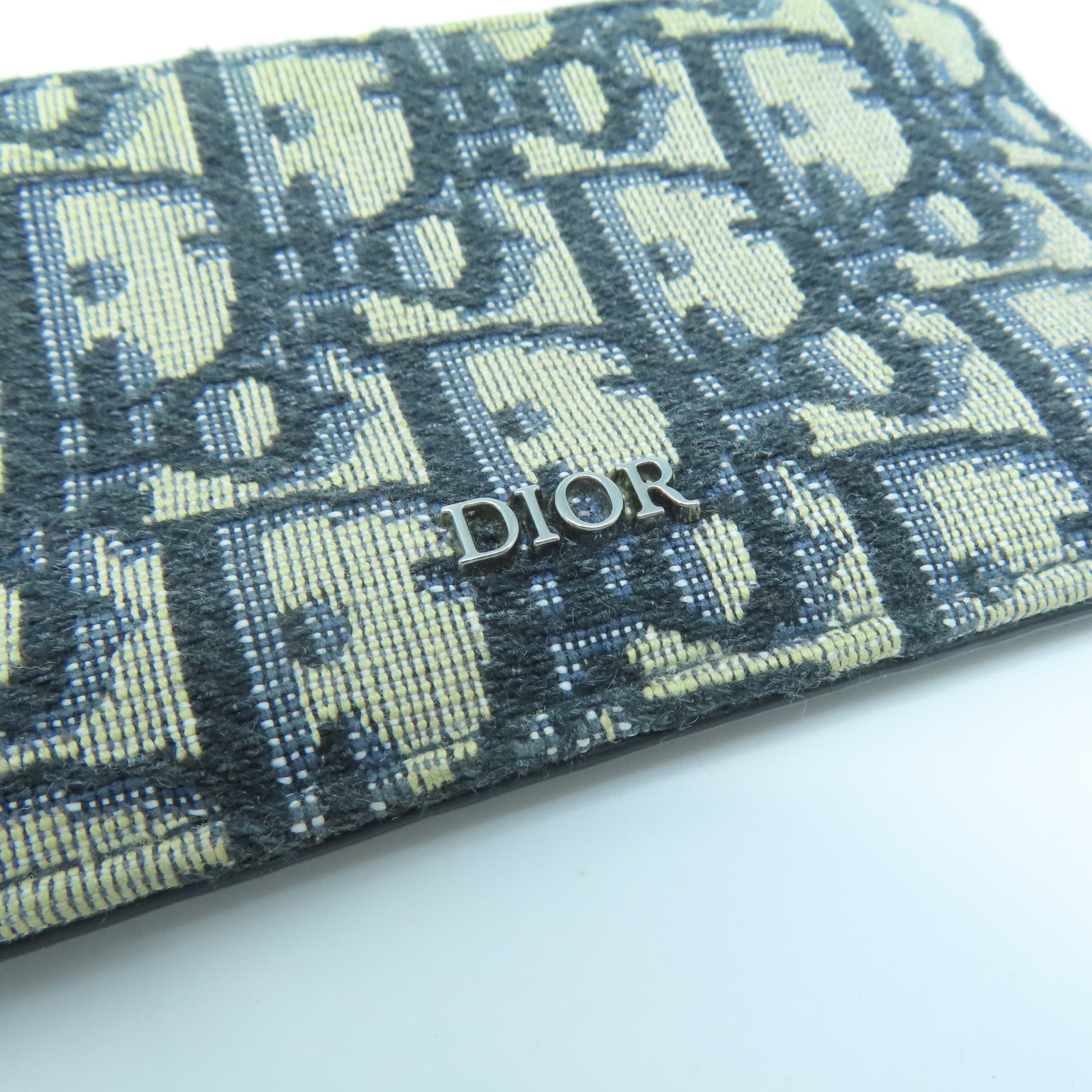 Dior Canvas Card Case Silver Buckle Card Holder Black