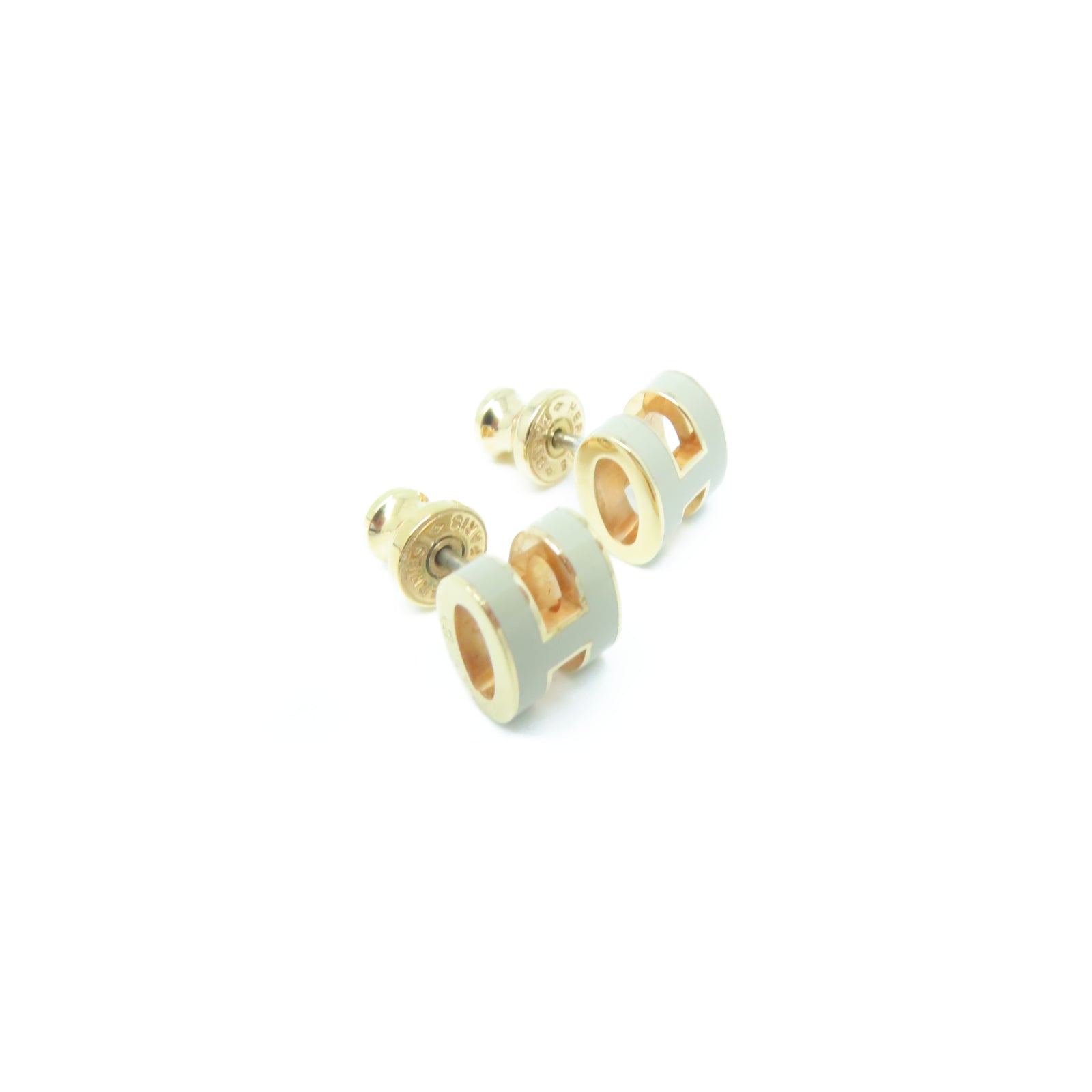 HERMES 金屬Pop H Earrings耳環灰色
