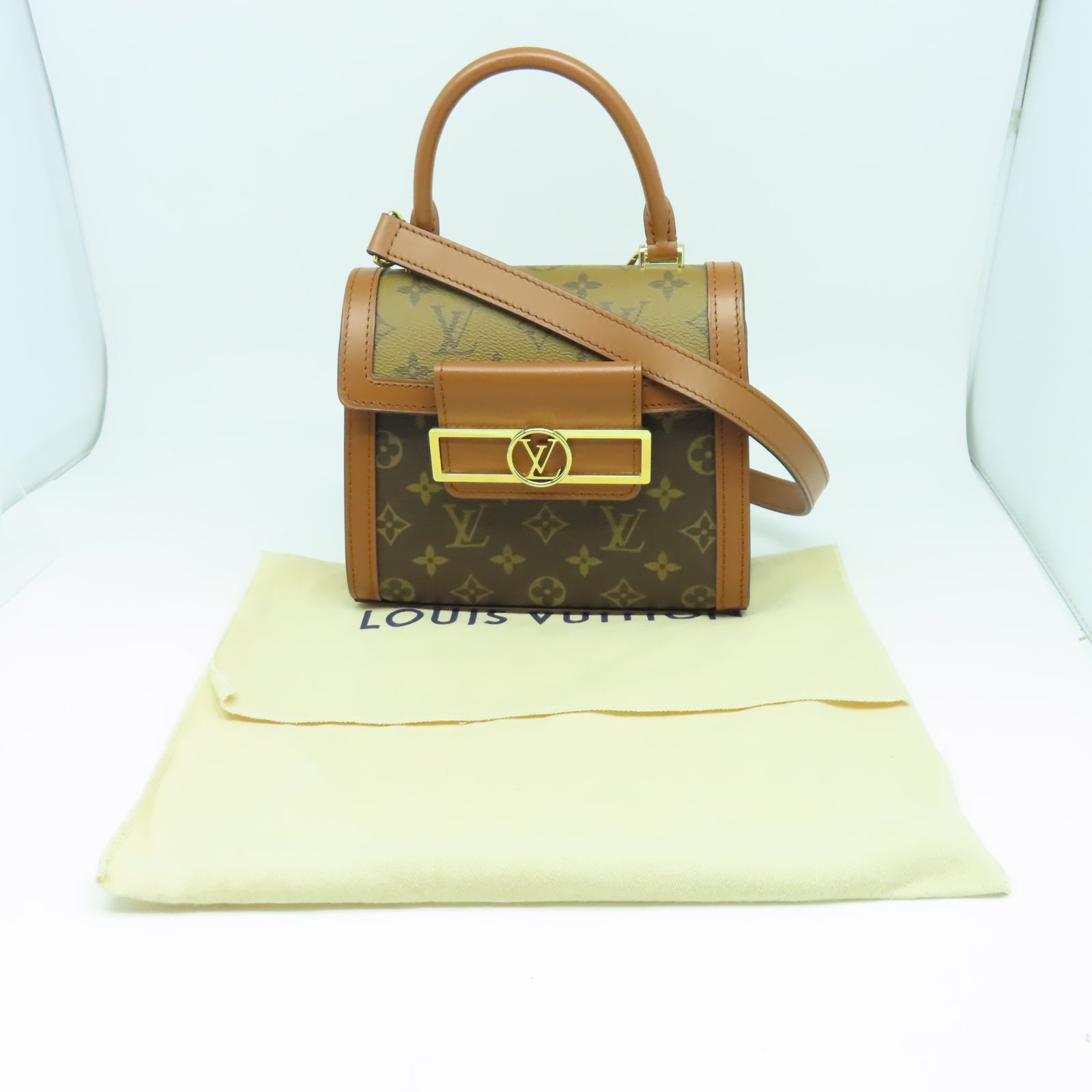 LOUIS VUITTON Monogram Dauphine Capitale金扣手挽肩背兩用袋棕色