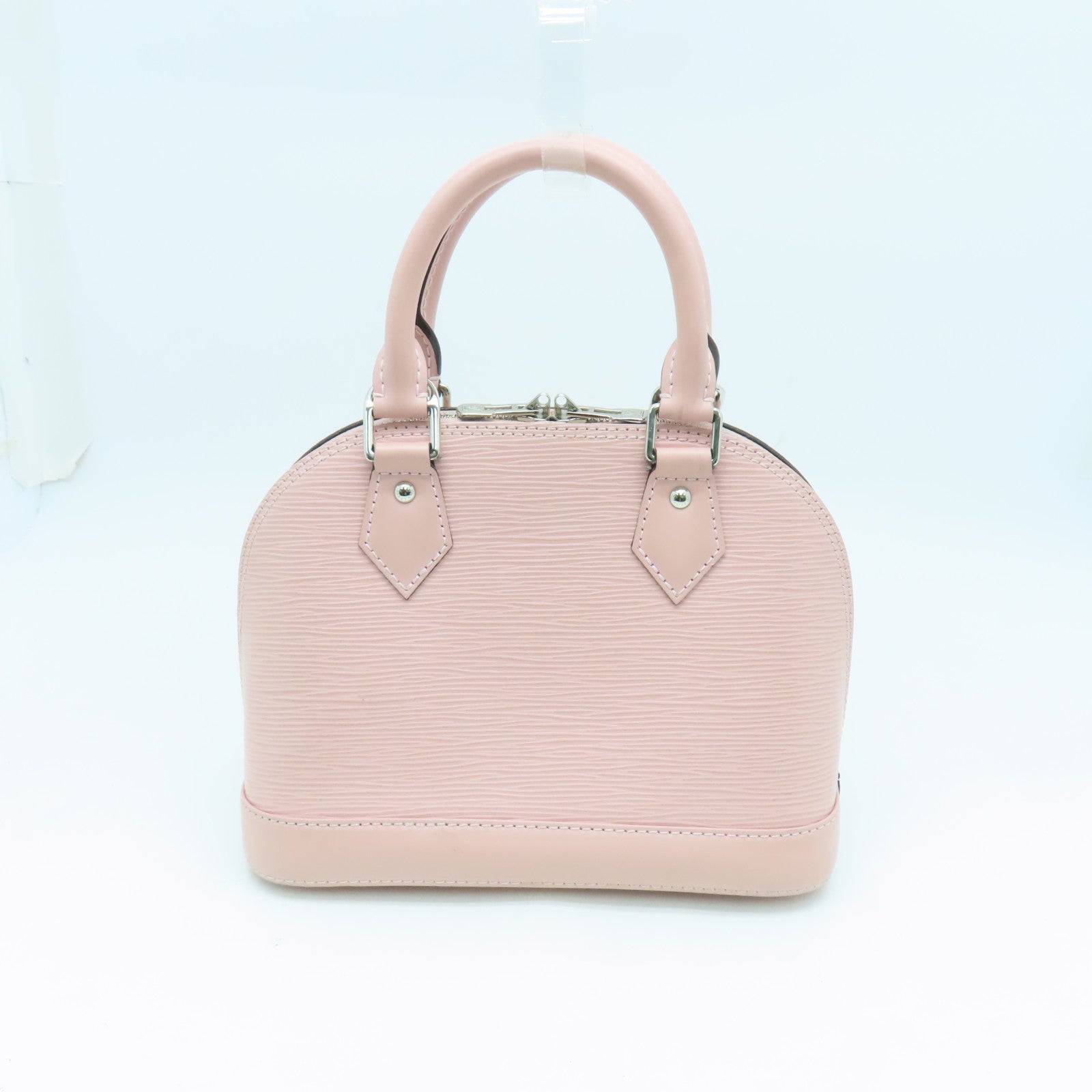 LOUIS VUITTON Epi Alma BB銀扣手挽肩背兩用袋粉紅色