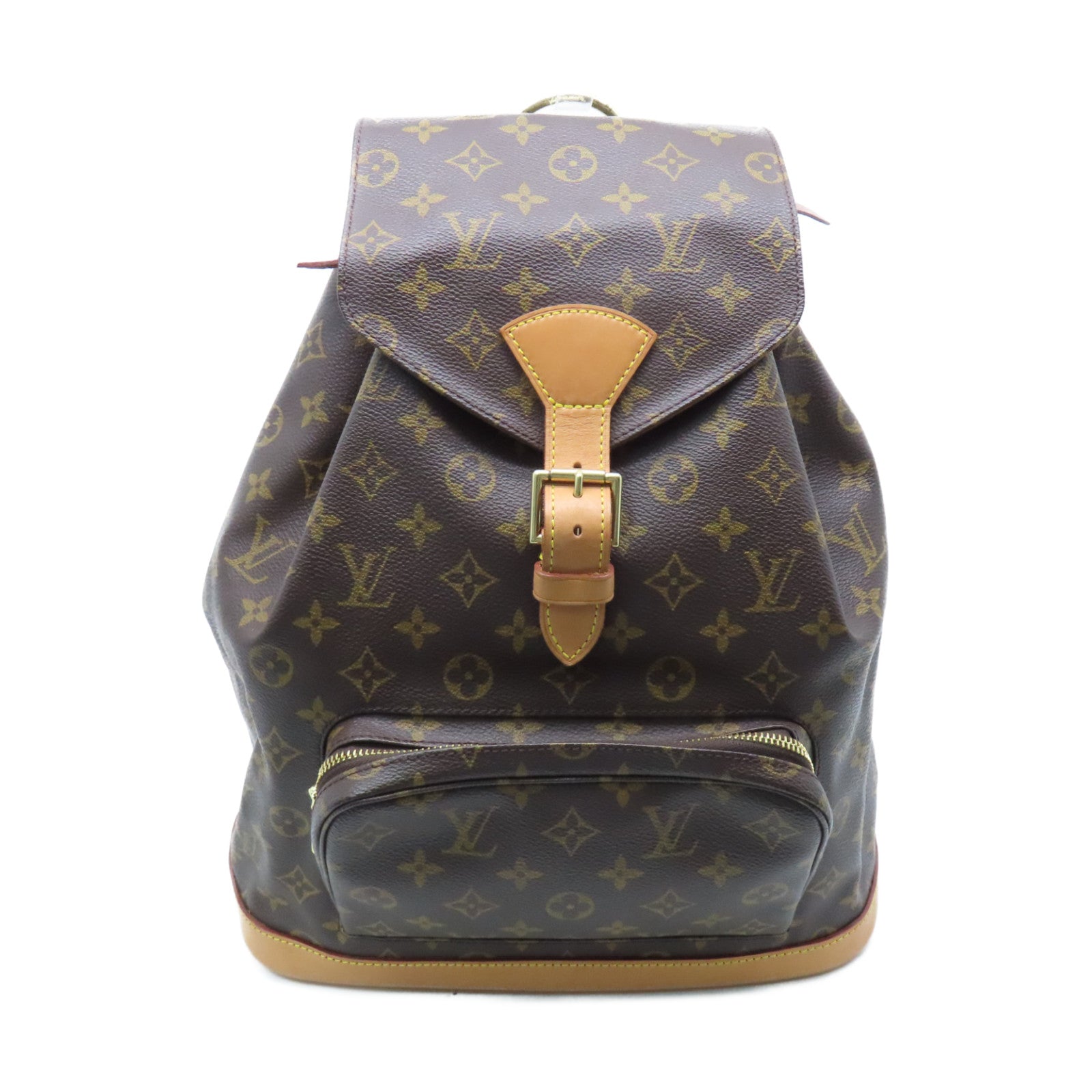 LOUIS VUITTON Monogram Montsouris GM金扣背包啡色