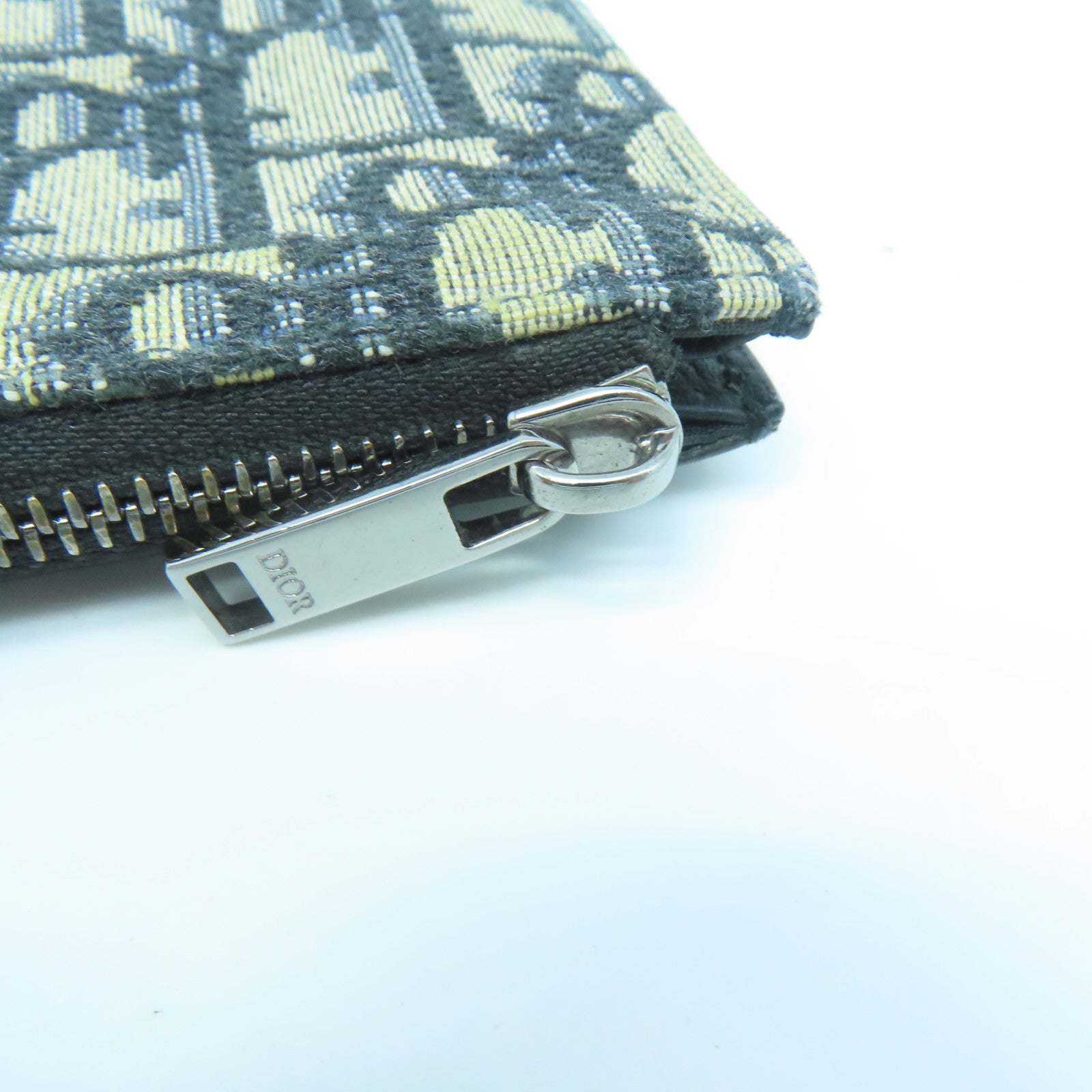 Dior Canvas Card Case Silver Buckle Card Holder Black