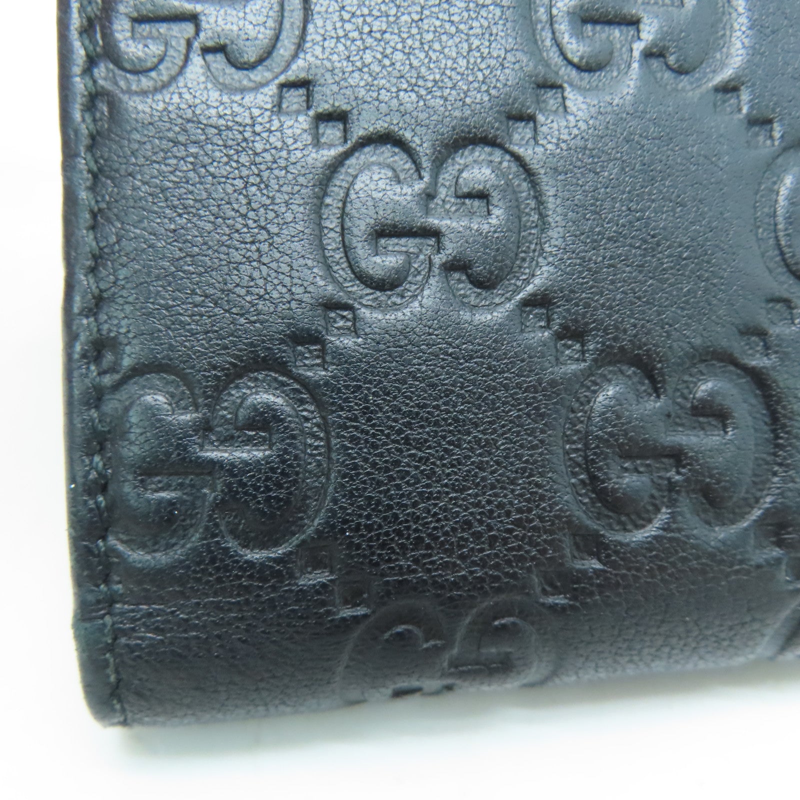 GUCCI 【激減優惠】牛皮皮革Long Wallet銀扣長錢包黑色