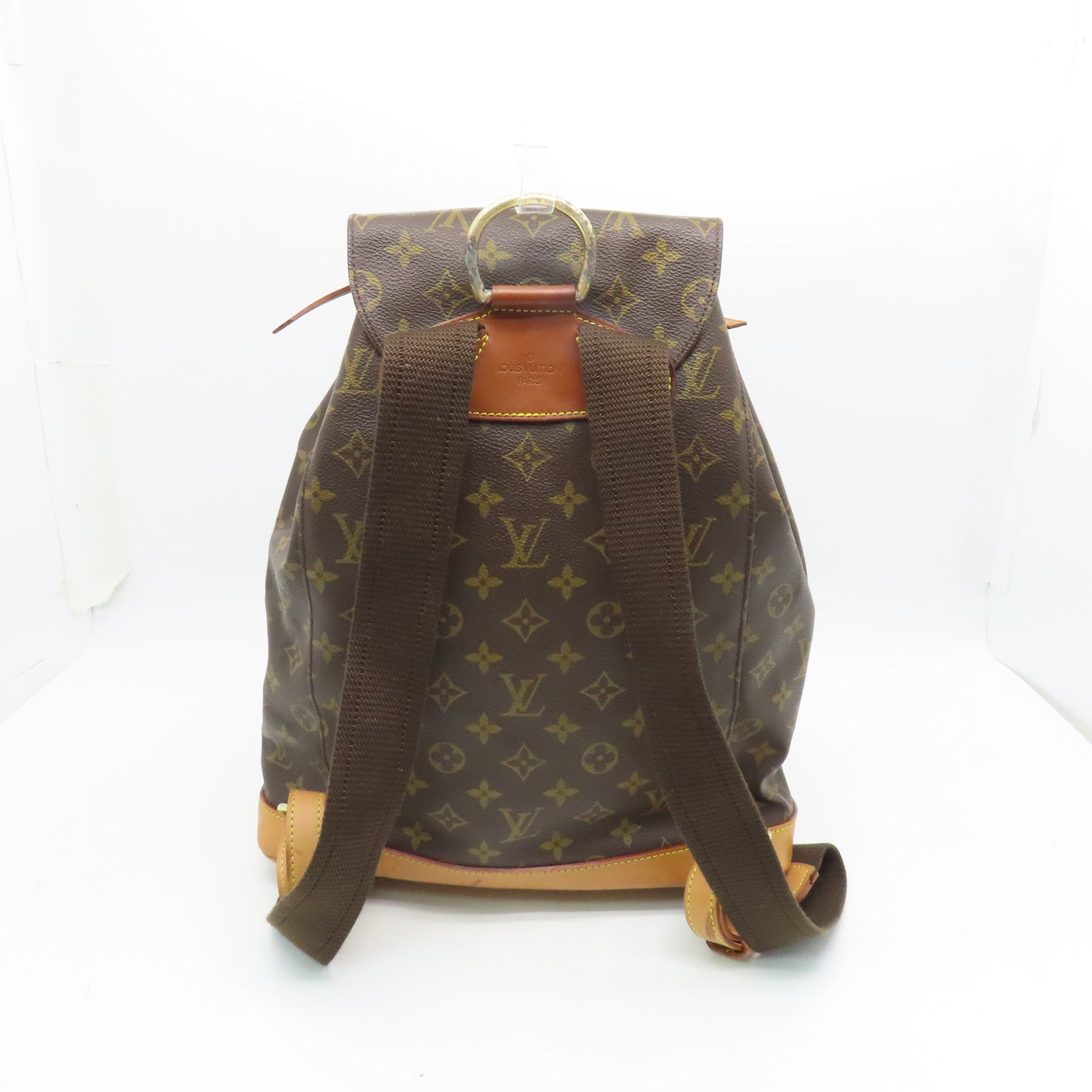 LOUIS VUITTON Monogram Montsouris GM金扣背包啡色