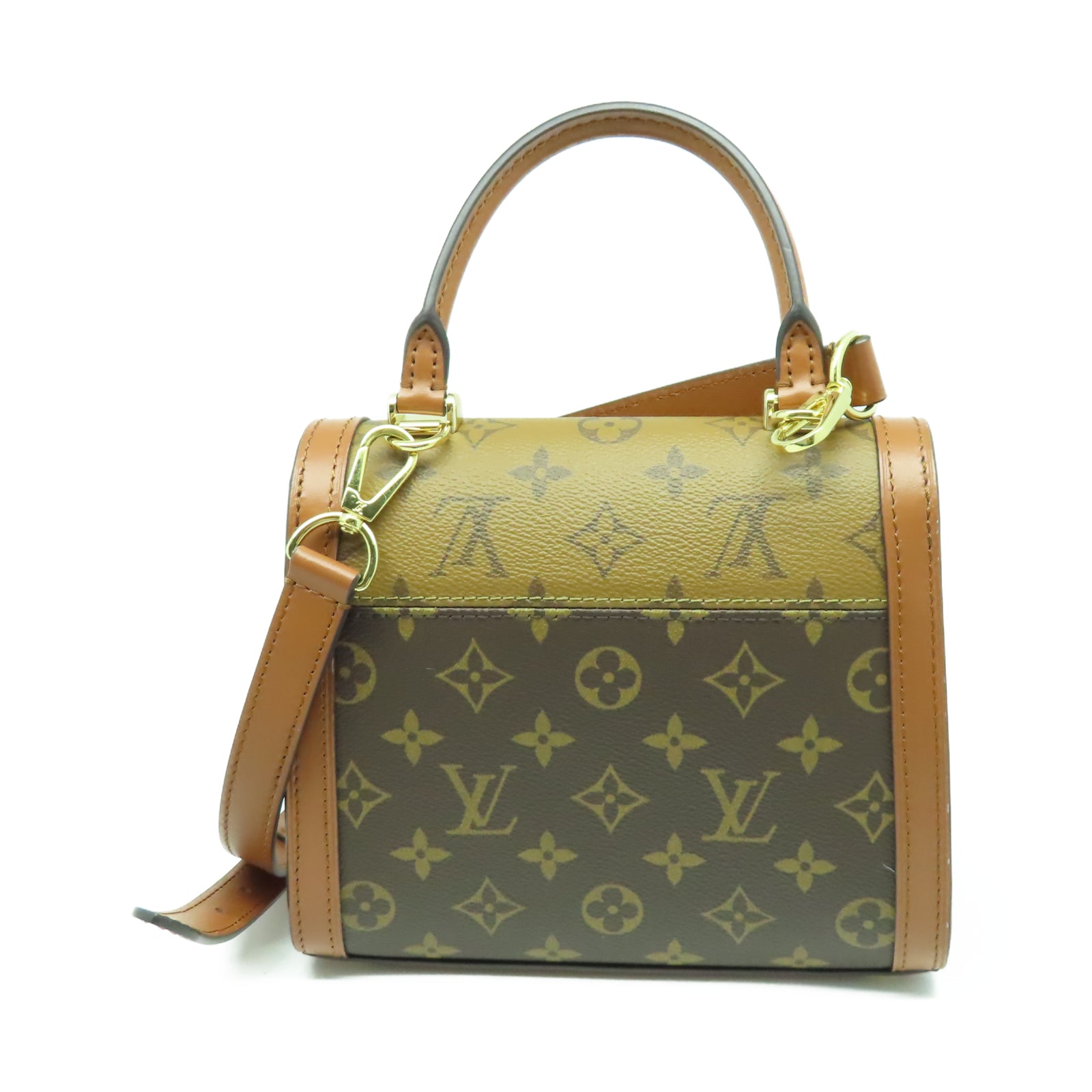 LOUIS VUITTON Monogram Dauphine Capitale金扣手挽肩背兩用袋棕色