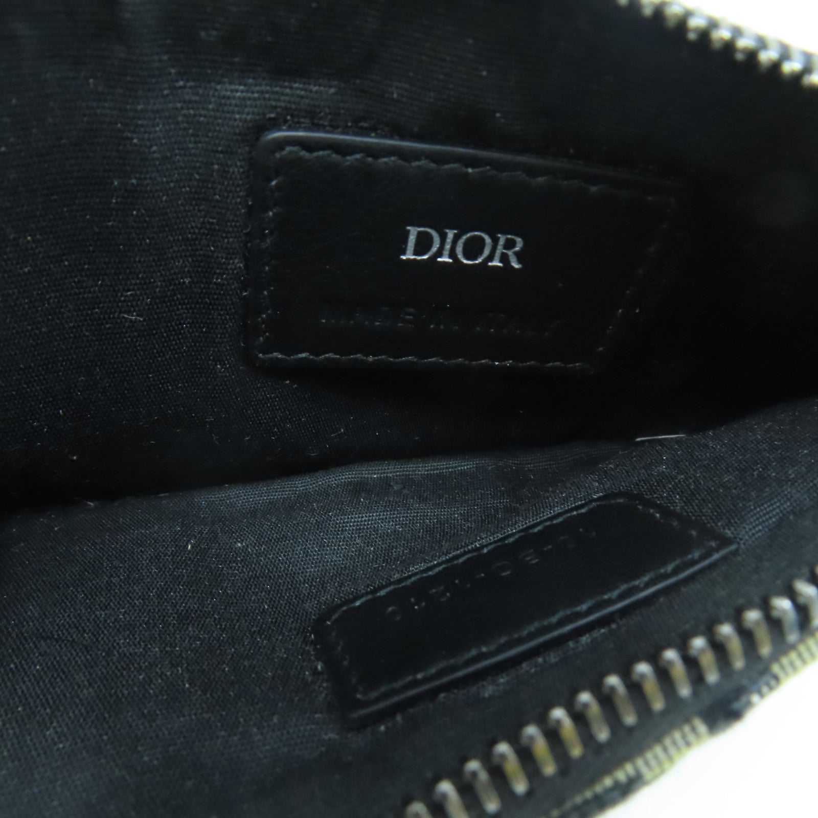 Dior Canvas Card Case Silver Buckle Card Holder Black