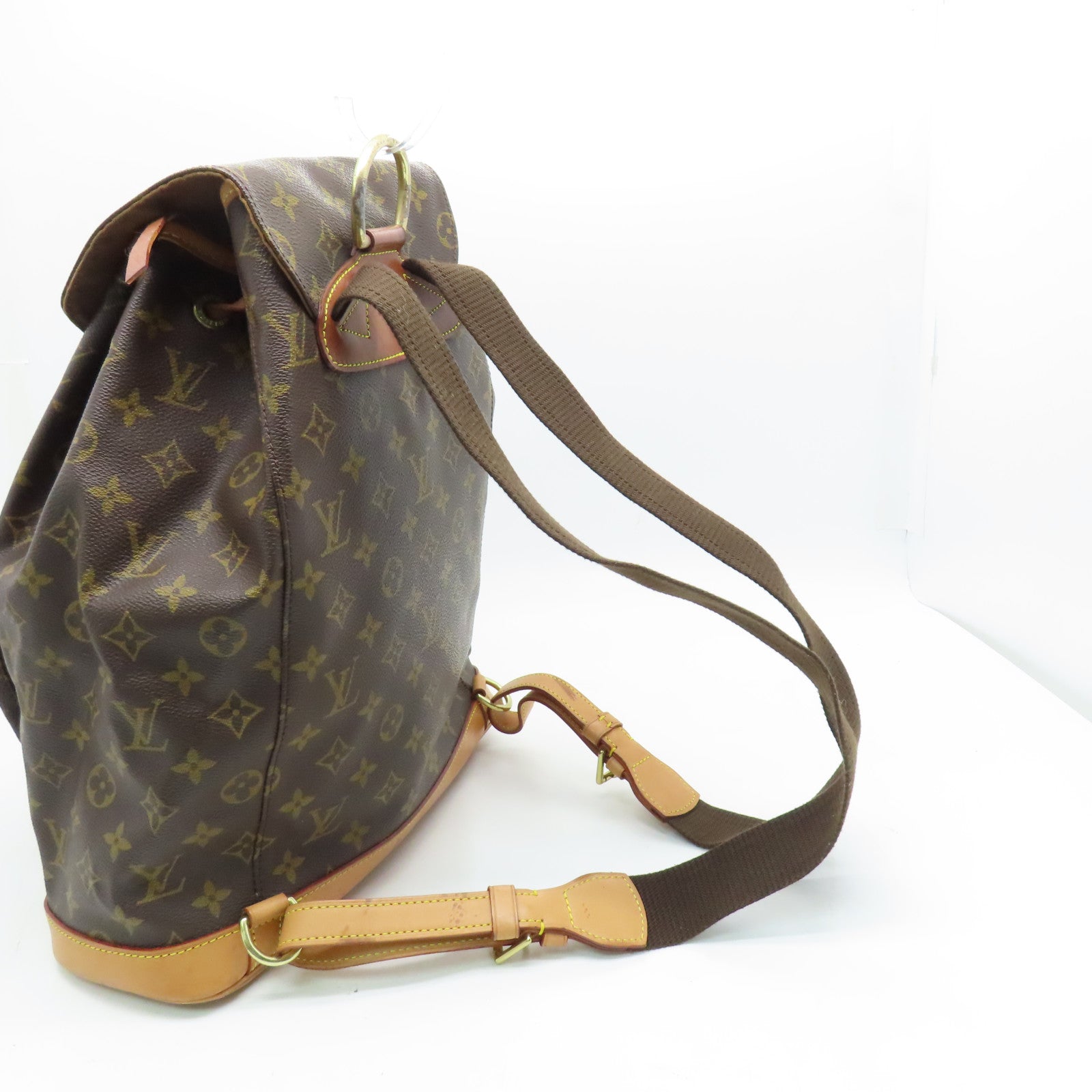 LOUIS VUITTON Monogram Montsouris GM金扣背包啡色