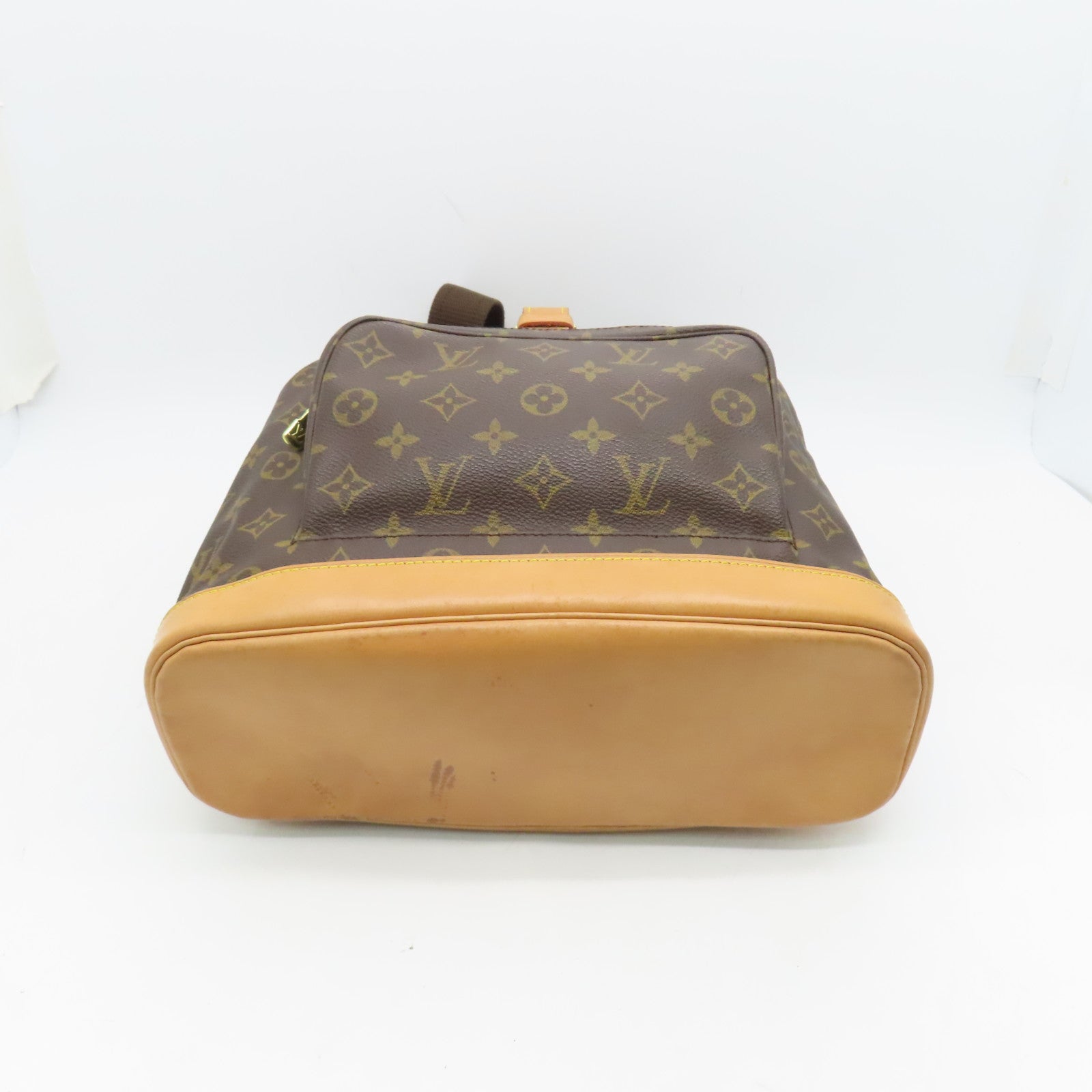 LOUIS VUITTON Monogram Montsouris GM金扣背包啡色