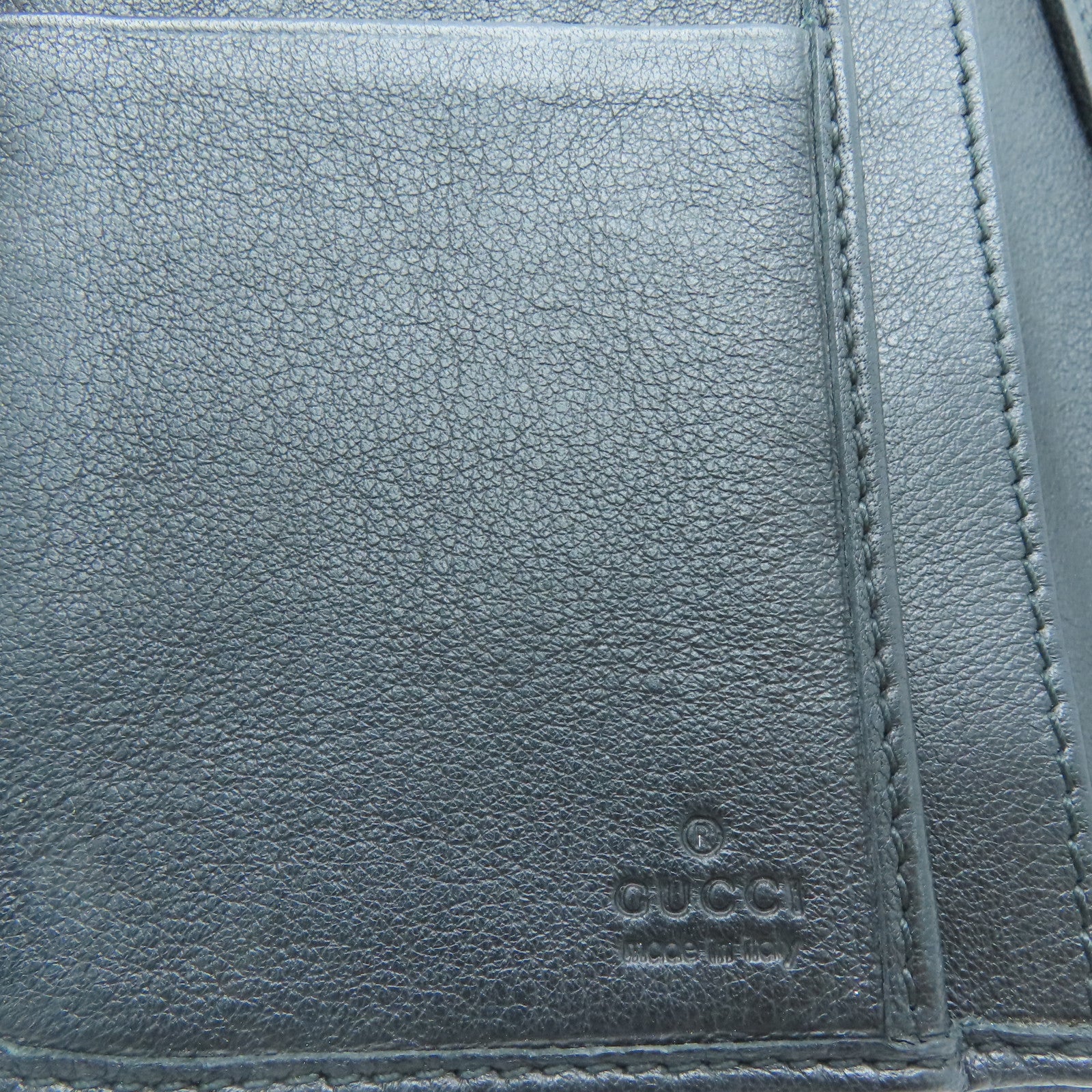 GUCCI 【激減優惠】牛皮皮革Long Wallet銀扣長錢包黑色