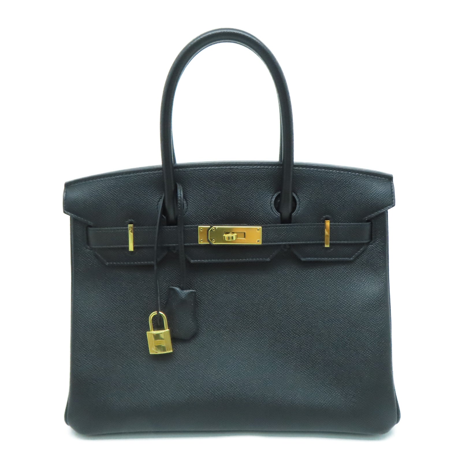 HERMES Epsom皮革Birkin 30金扣手挽袋Noir/黑色