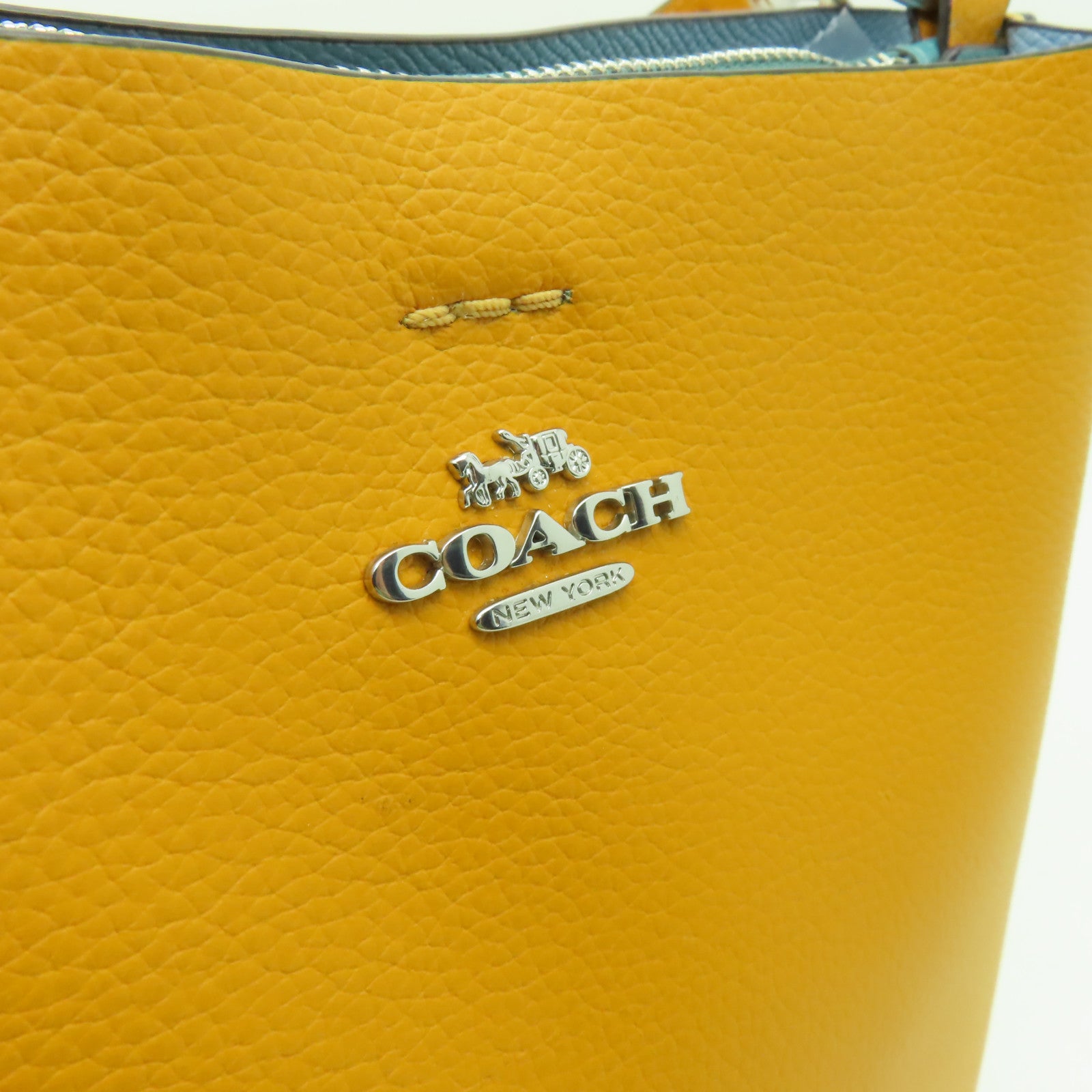 COACH 牛皮皮革Shoulder Bag銀扣手挽肩背兩用袋橙色