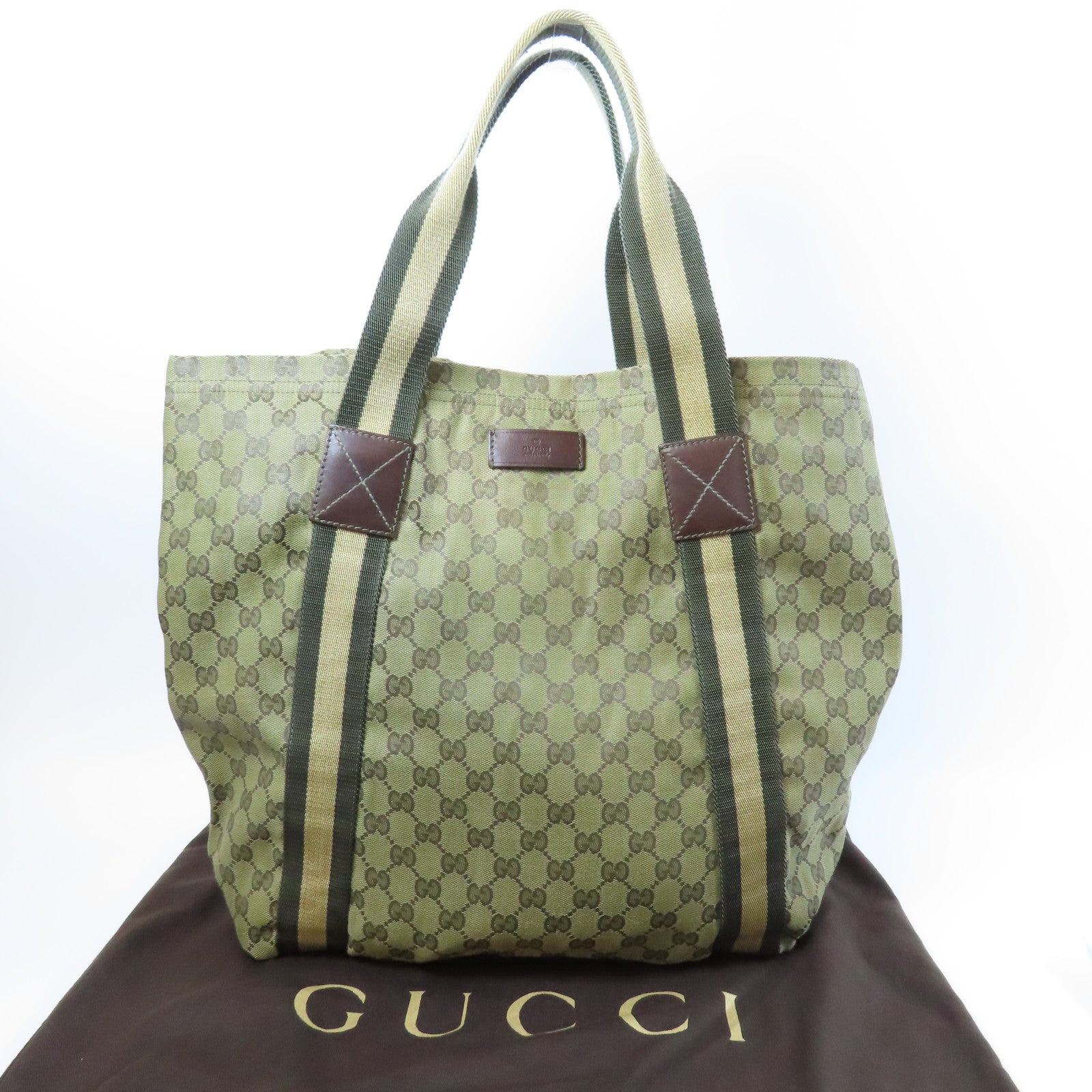 GUCCI 帆布Shoulder Bag肩背袋啡色/綠色
