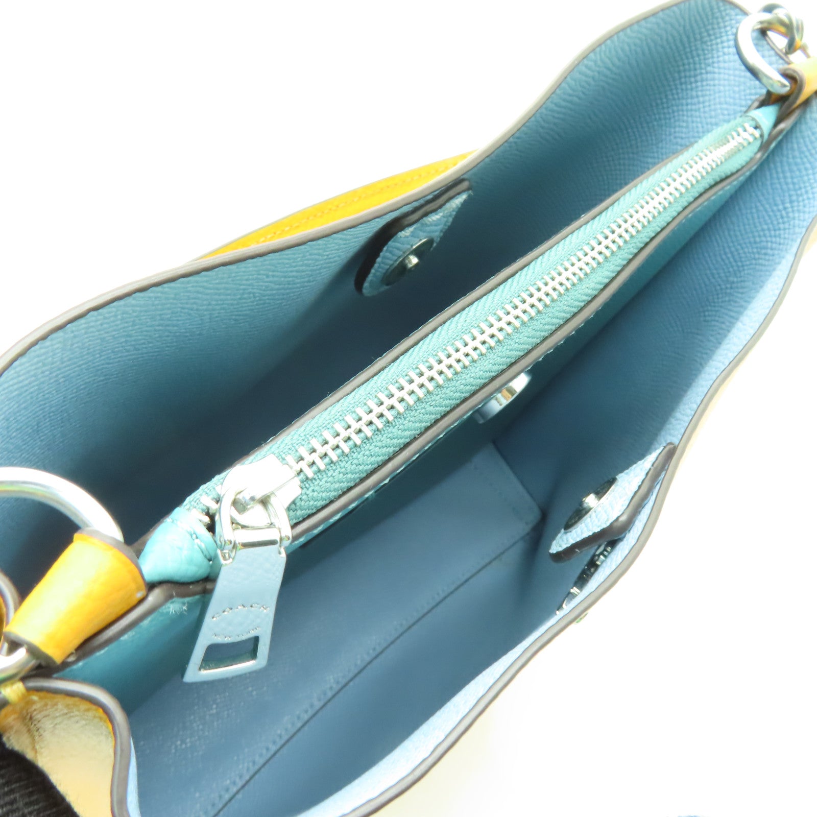 COACH 牛皮皮革Shoulder Bag銀扣手挽肩背兩用袋橙色