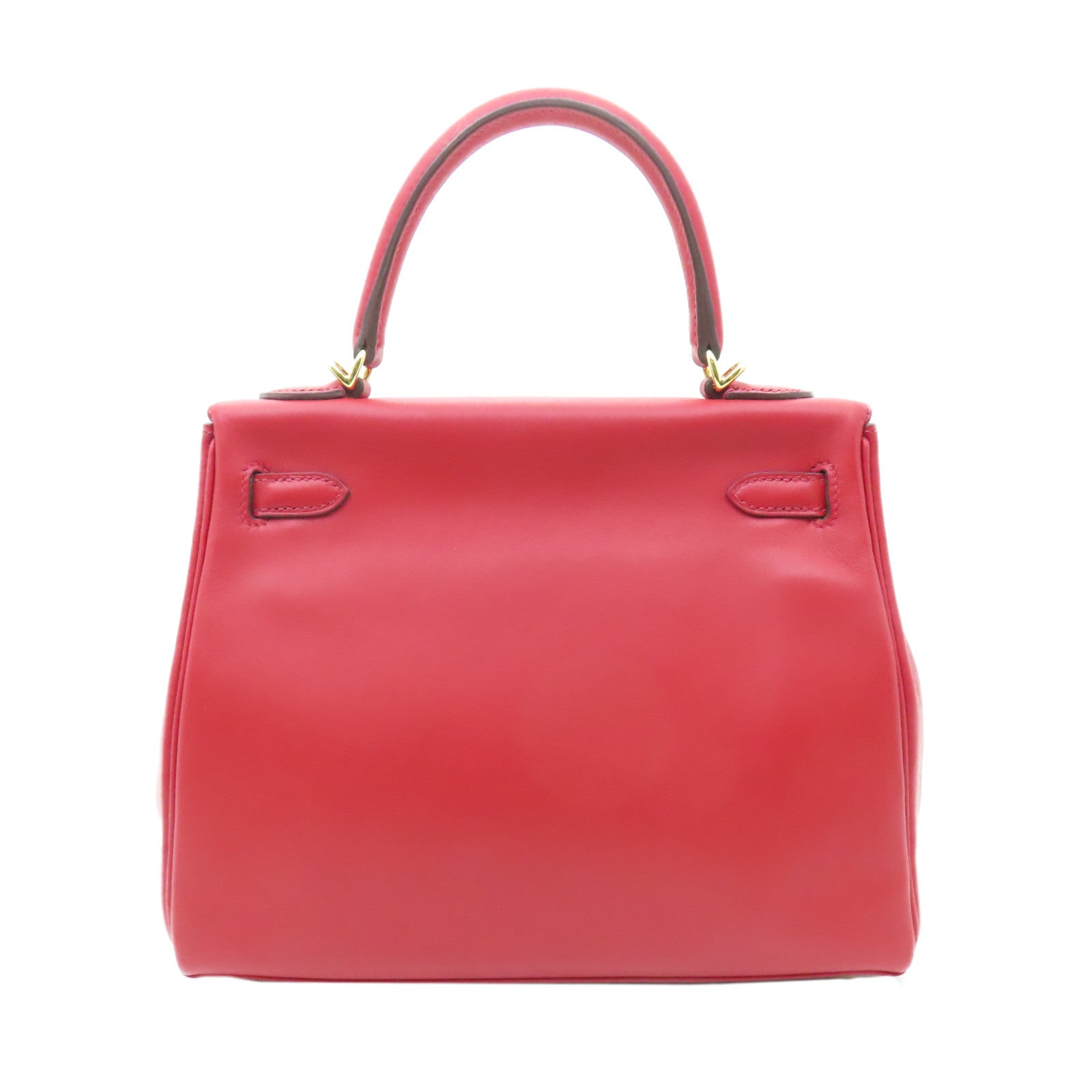 HERMES Swift皮革Kelly 25金扣手挽肩背兩用袋Rouge Piment辣椒紅色