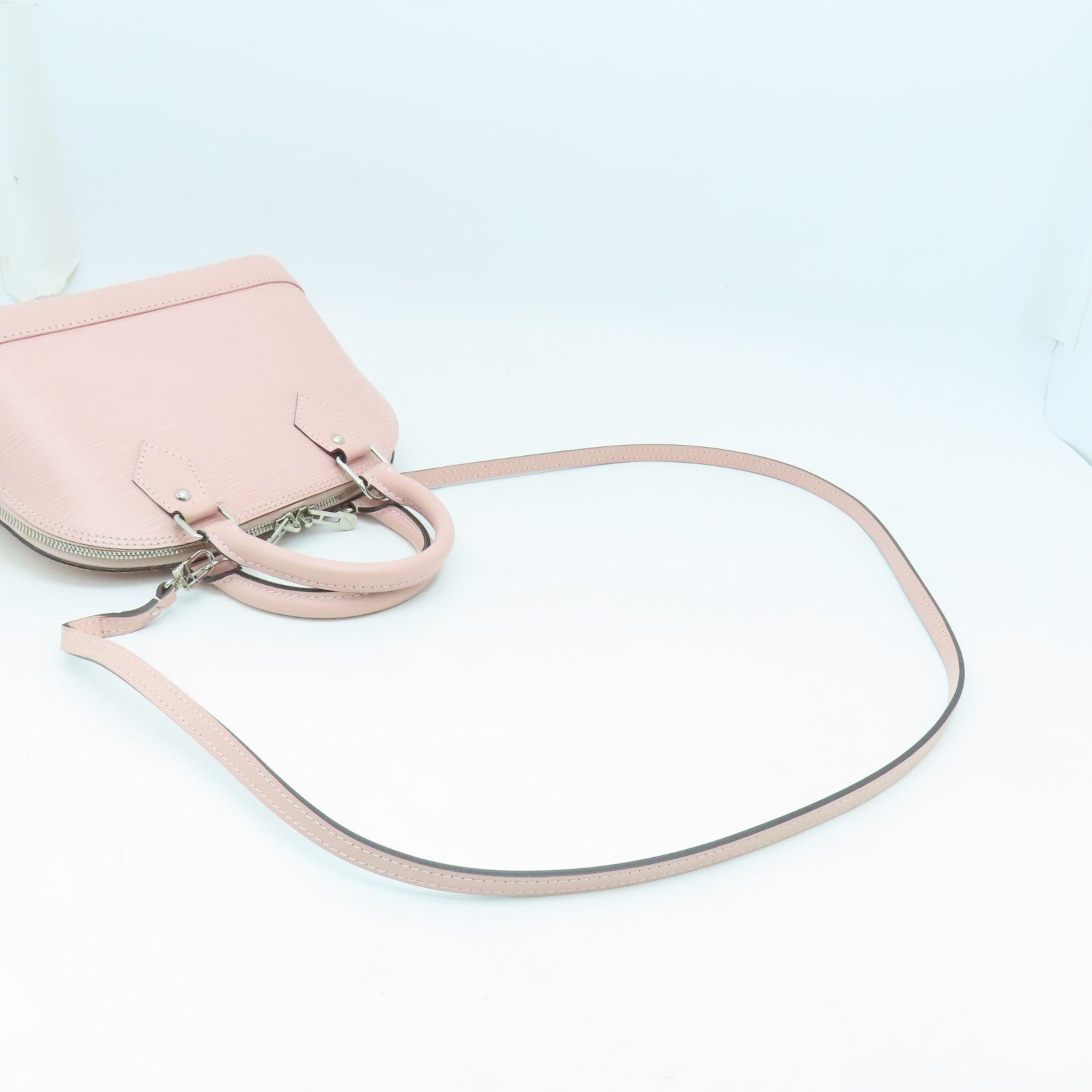 LOUIS VUITTON Epi Alma BB銀扣手挽肩背兩用袋粉紅色