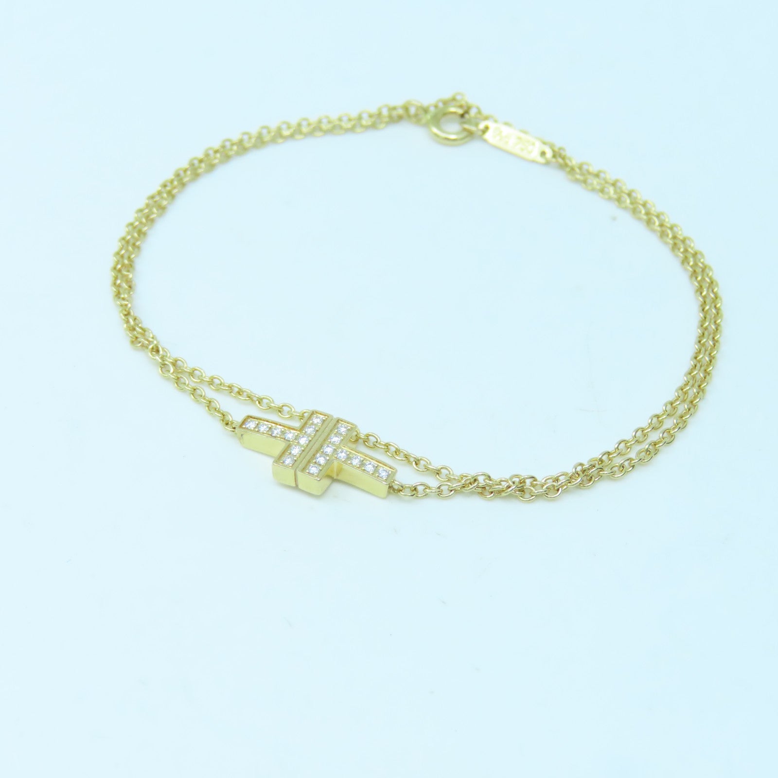 TIFFANY＆CO 【激減優惠】18K黃金T Double Chain金扣手鏈