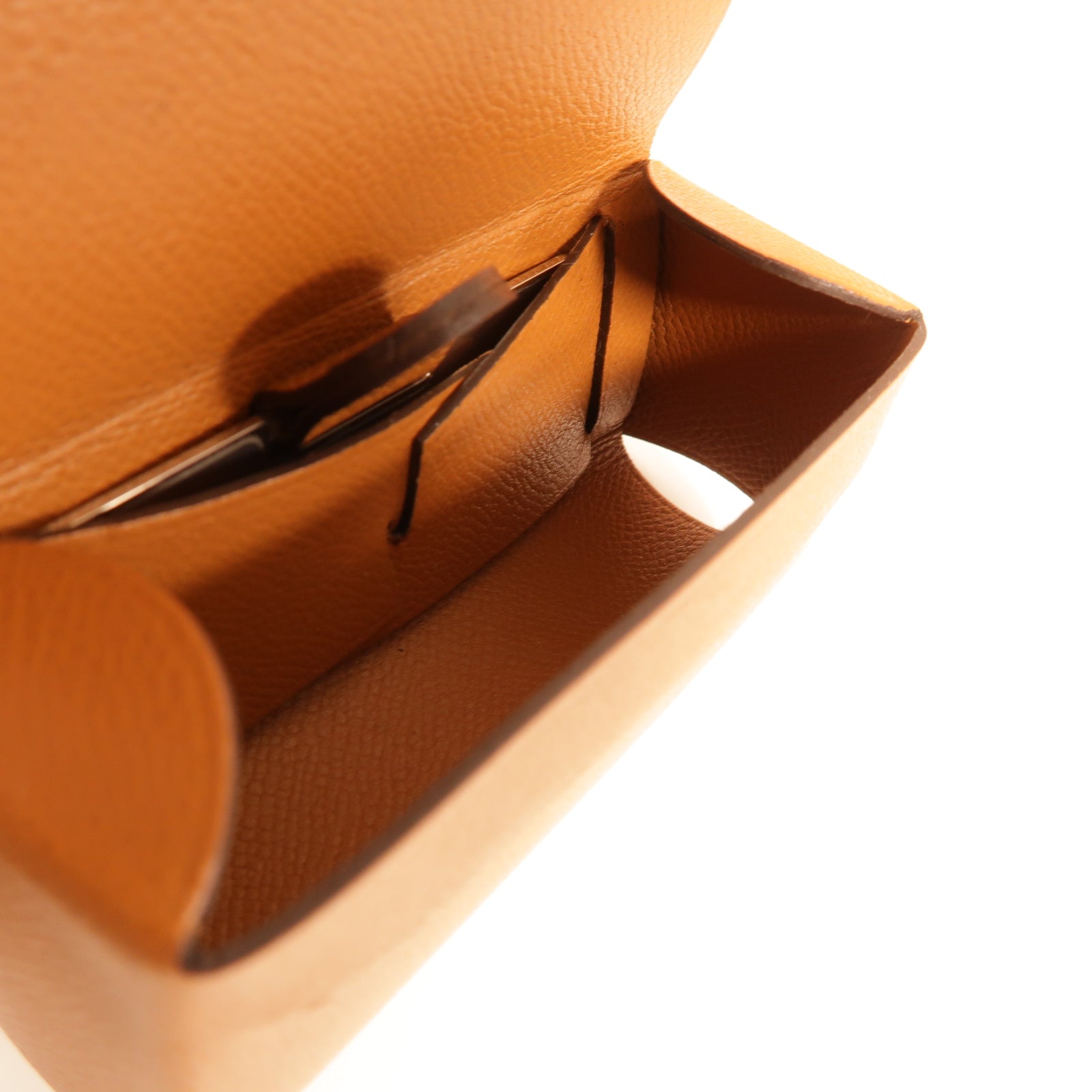 HERMES Epsom皮革Lipsick Box唇膏盒Gold經典駝色