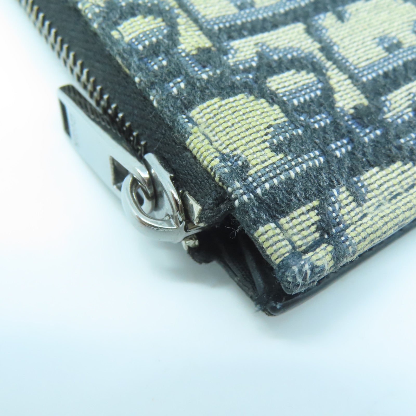 Dior Canvas Card Case Silver Buckle Card Holder Black