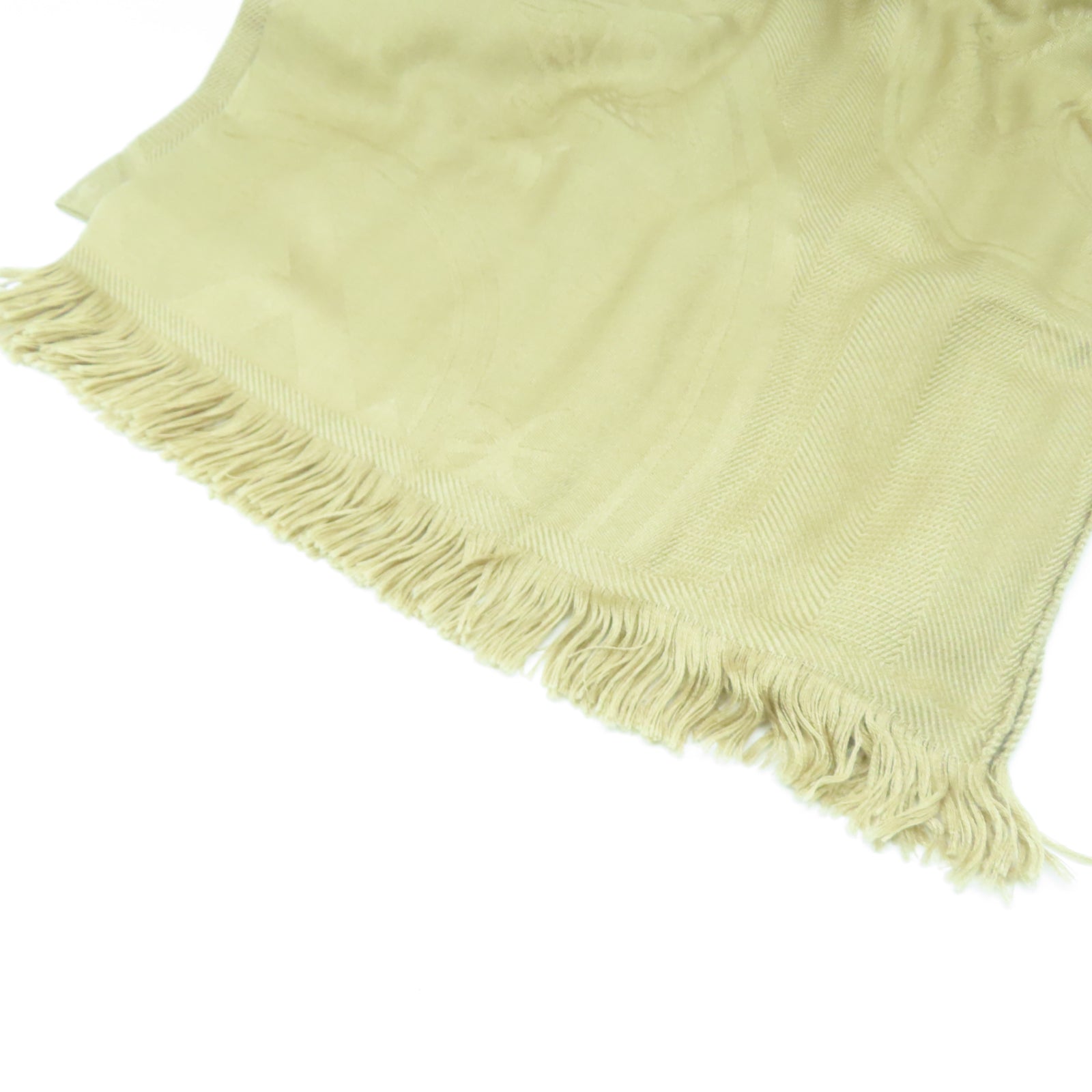 HERMES 【激減優惠】羊絨/絲質Scarf圍巾米色