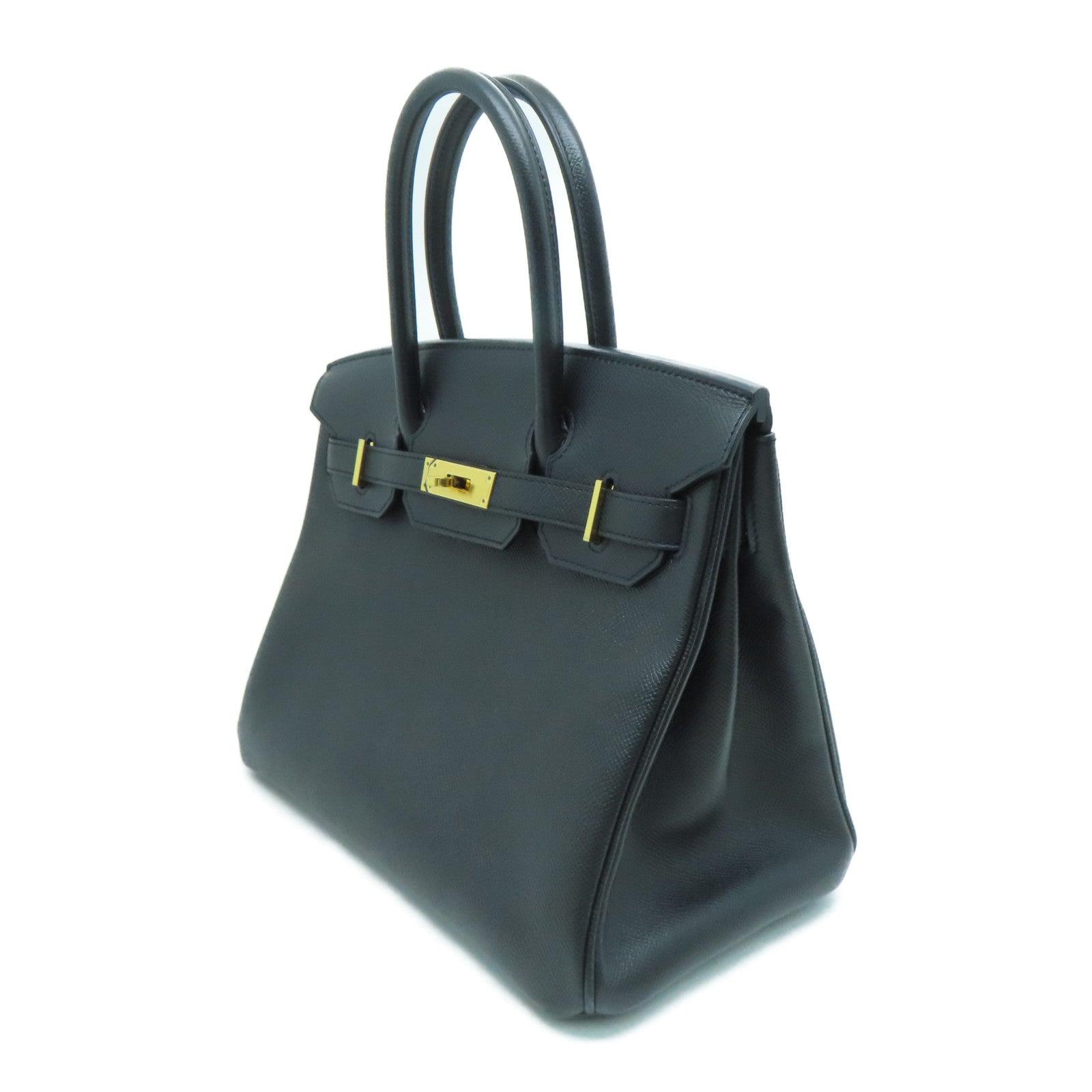 HERMES Epsom皮革Birkin 30金扣手挽袋Noir/黑色