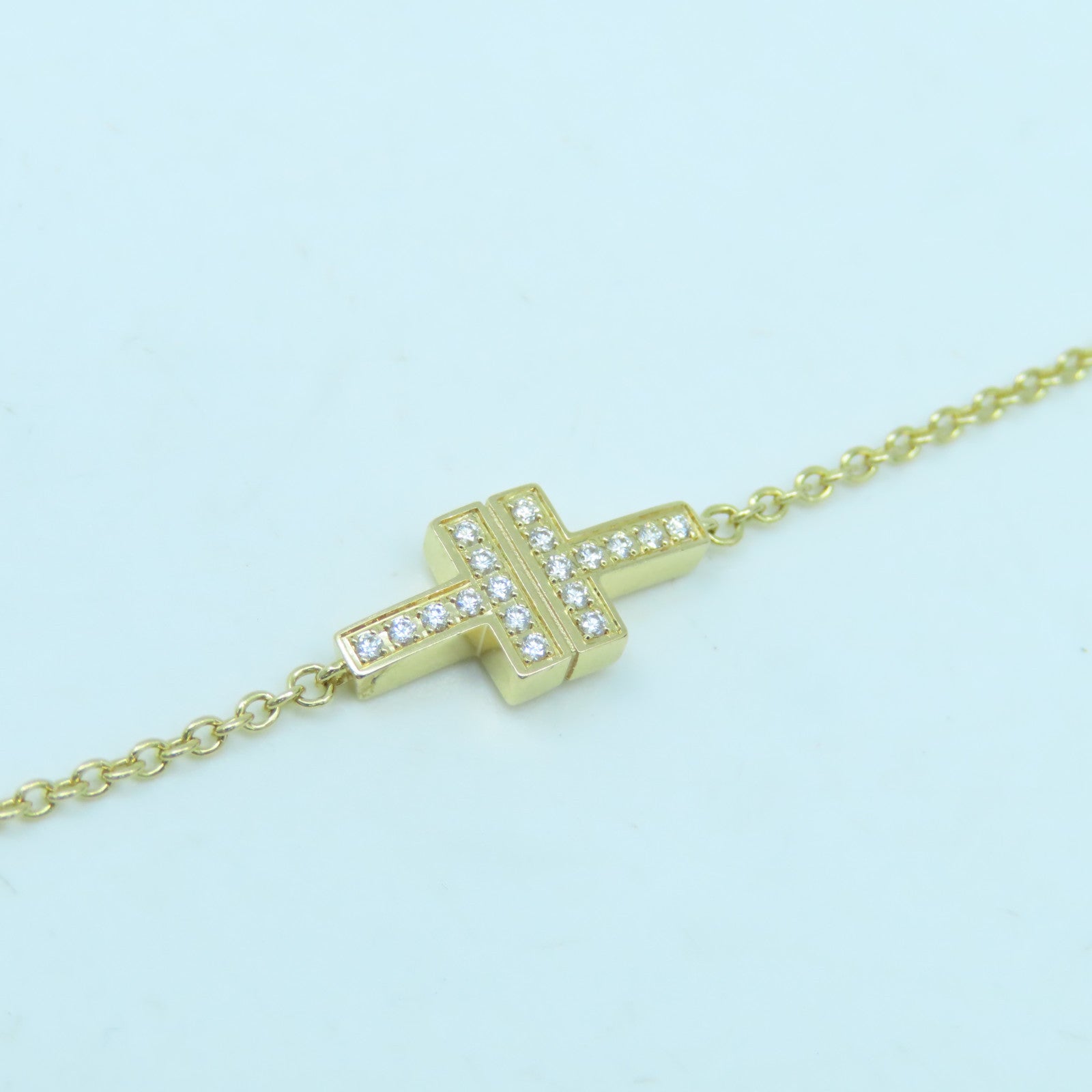 TIFFANY＆CO 【激減優惠】18K黃金T Double Chain金扣手鏈