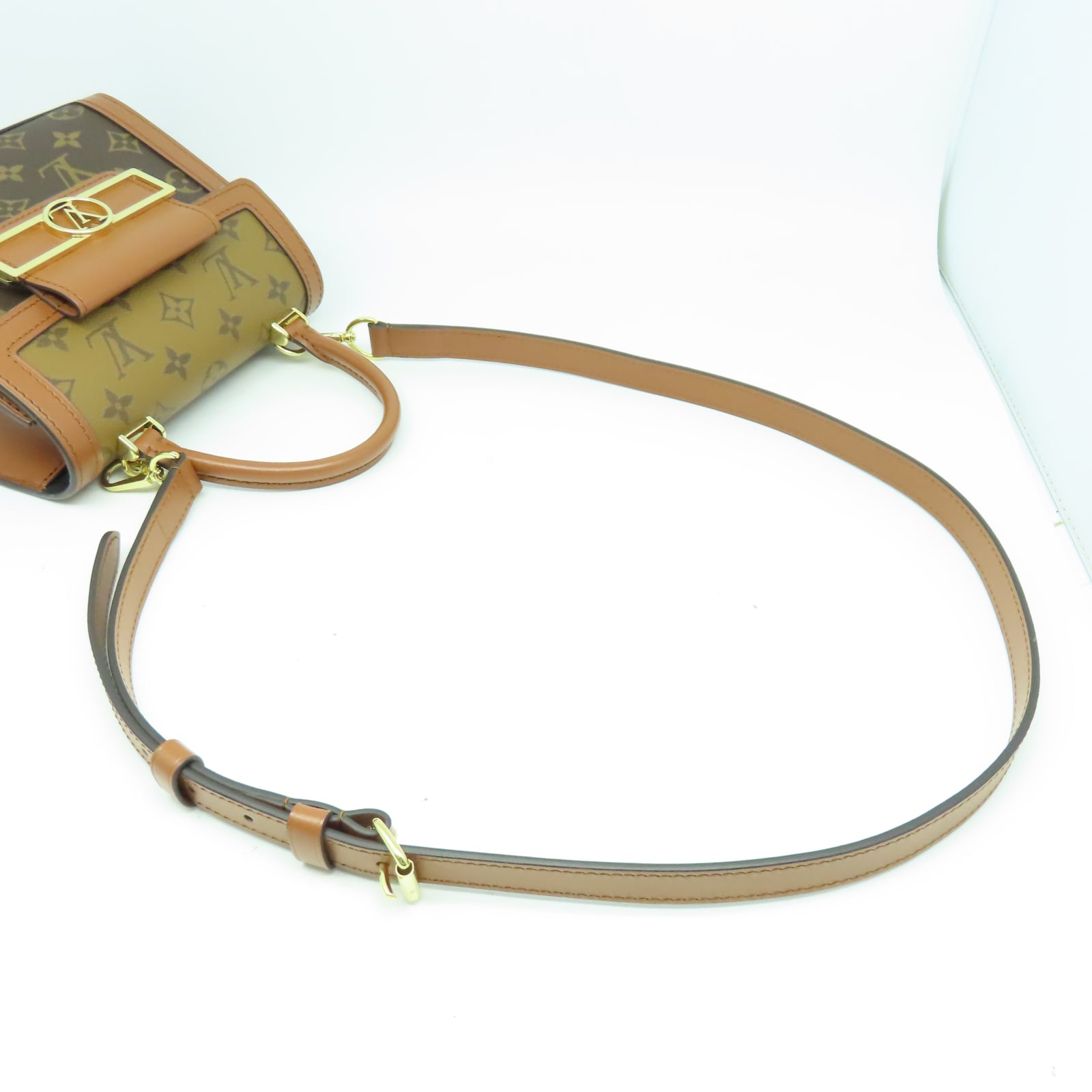 LOUIS VUITTON Monogram Dauphine Capitale金扣手挽肩背兩用袋棕色