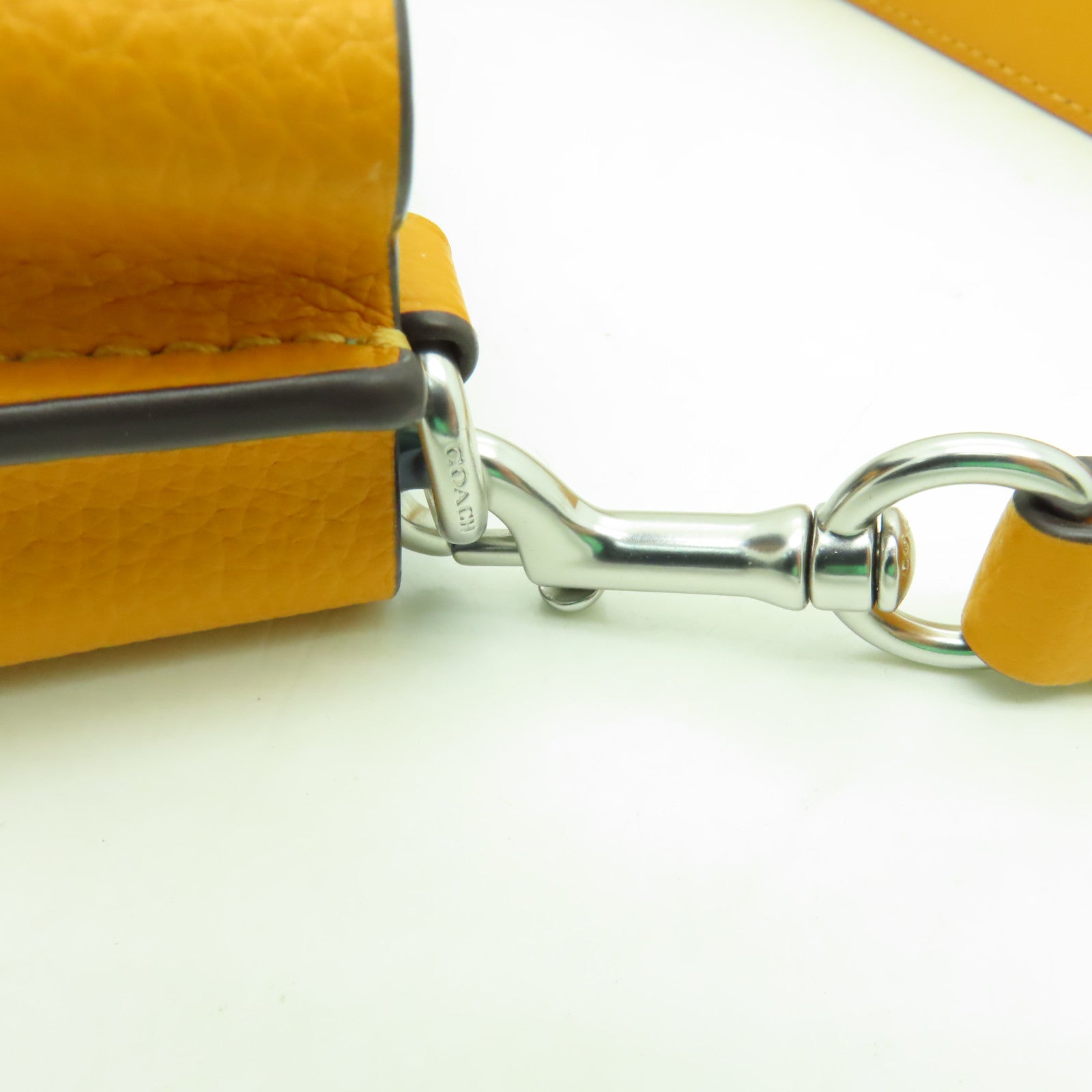 COACH 牛皮皮革Shoulder Bag銀扣手挽肩背兩用袋橙色
