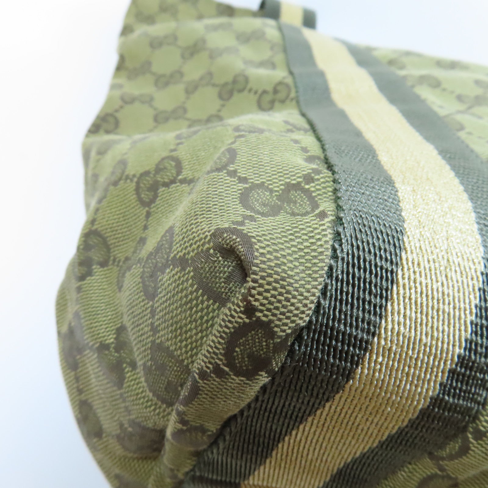 GUCCI 帆布Shoulder Bag肩背袋啡色/綠色