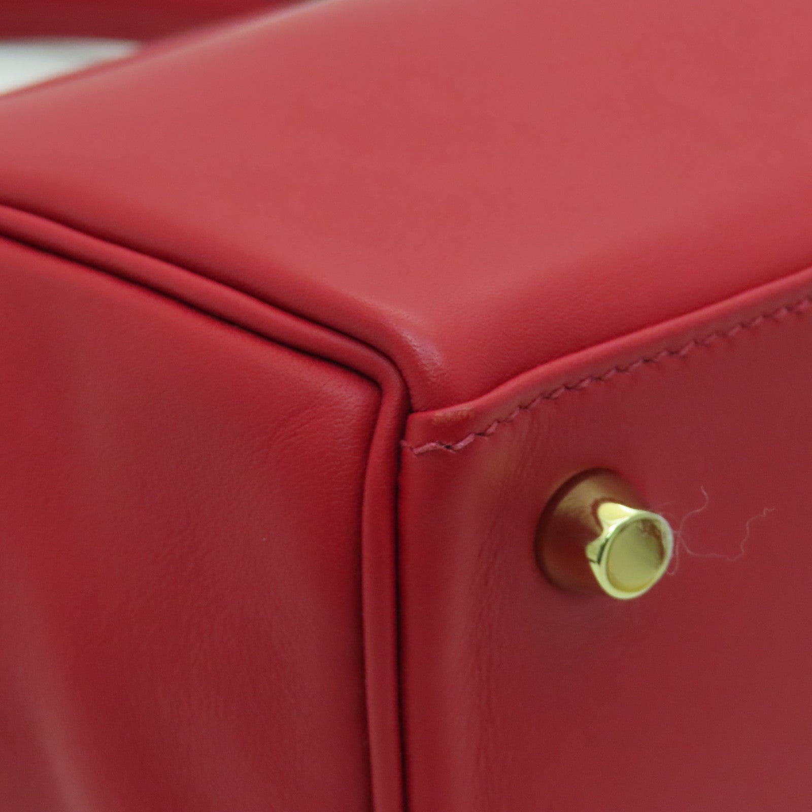 HERMES Swift皮革Kelly 25金扣手挽肩背兩用袋Rouge Piment辣椒紅色