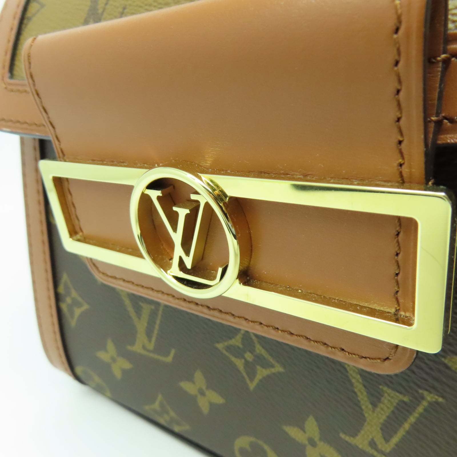 LOUIS VUITTON Monogram Dauphine Capitale金扣手挽肩背兩用袋棕色