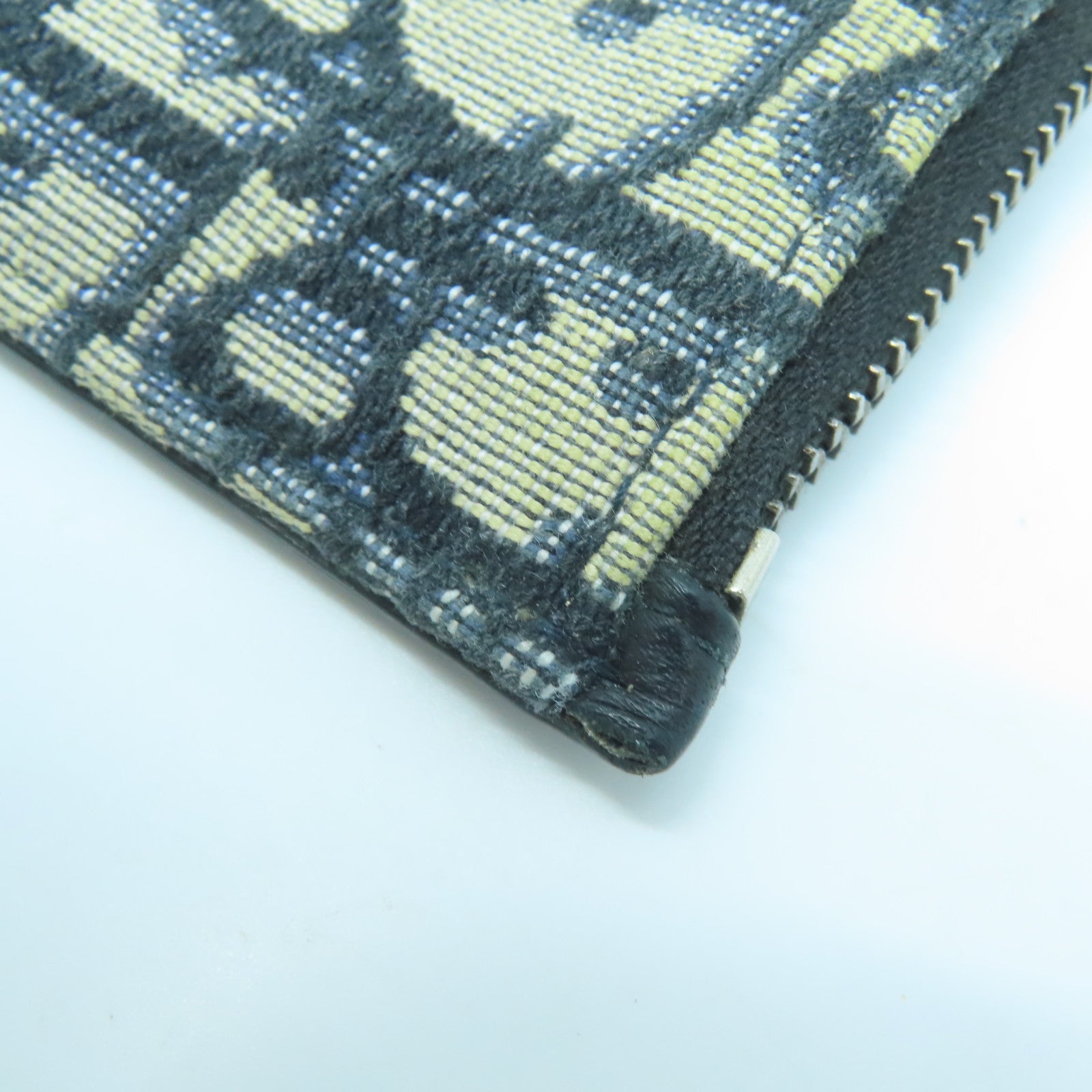 Dior Canvas Card Case Silver Buckle Card Holder Black
