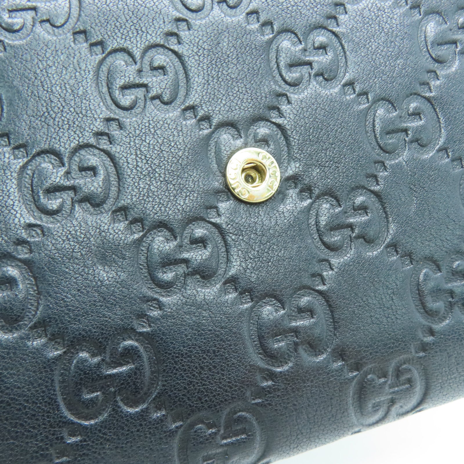 GUCCI 【激減優惠】牛皮皮革Long Wallet銀扣長錢包黑色