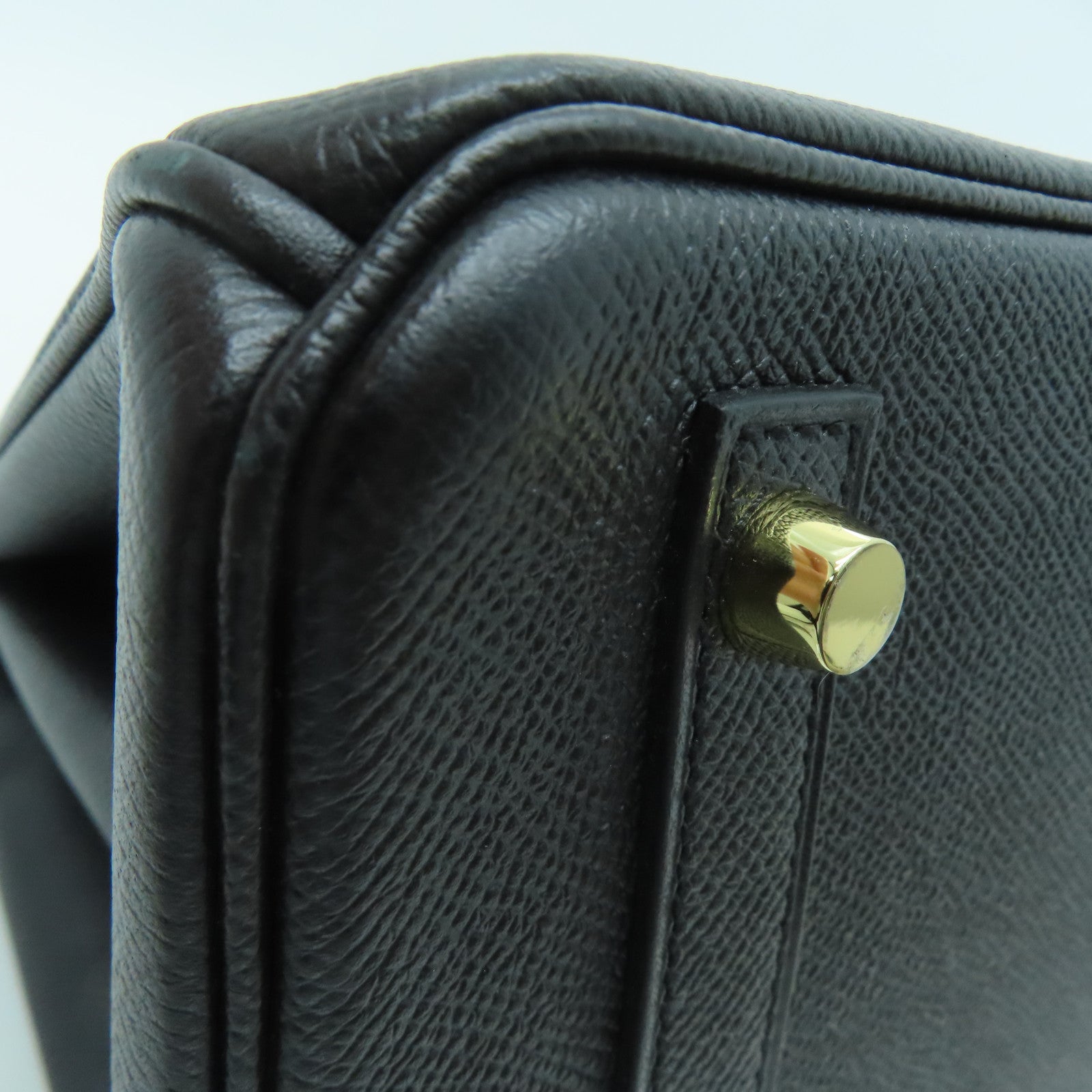 HERMES Epsom皮革Birkin 30金扣手挽袋Noir/黑色