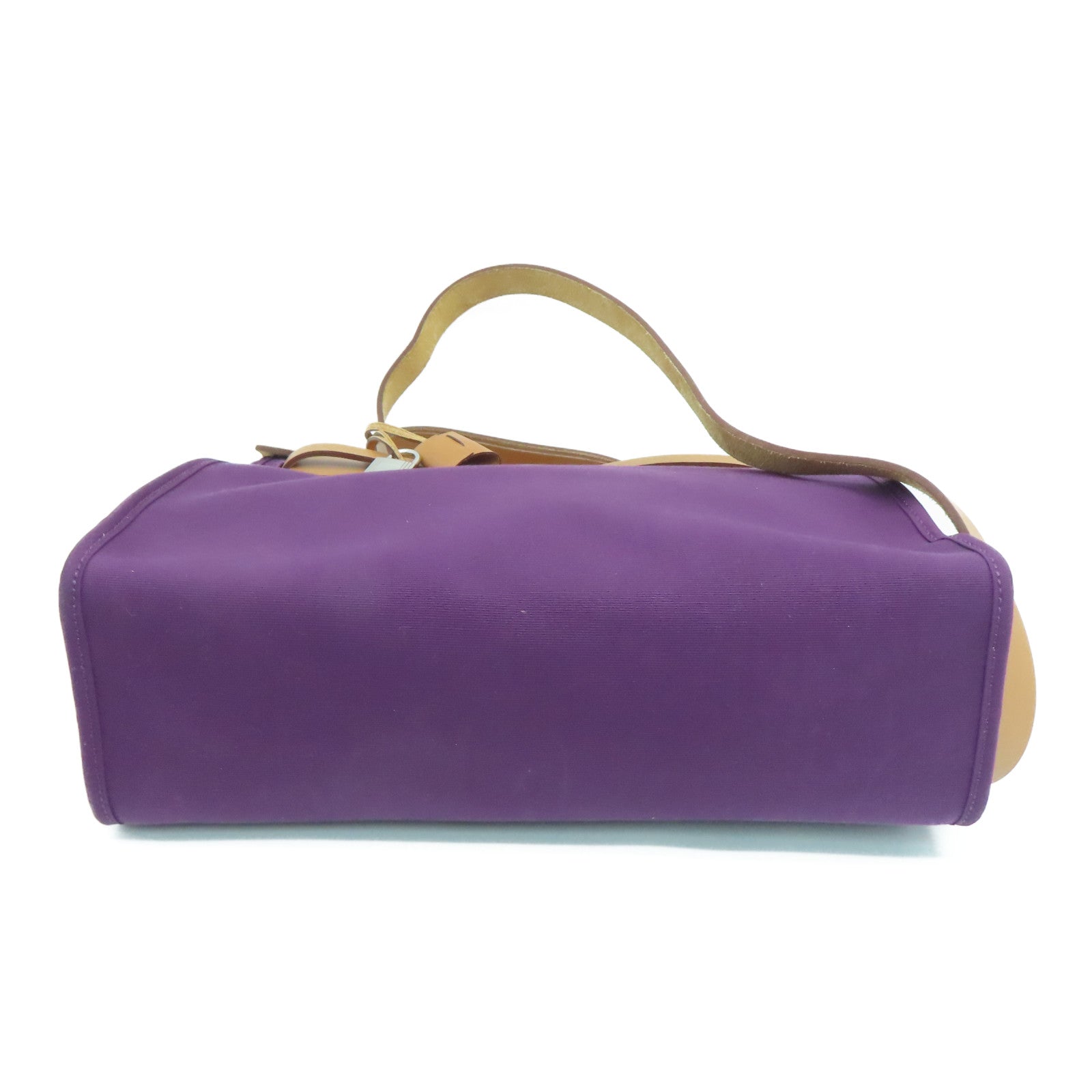 HERMES Canvas 2 Way Shoulder Bag Silver Buckle Handle Shoulder Bag Purple