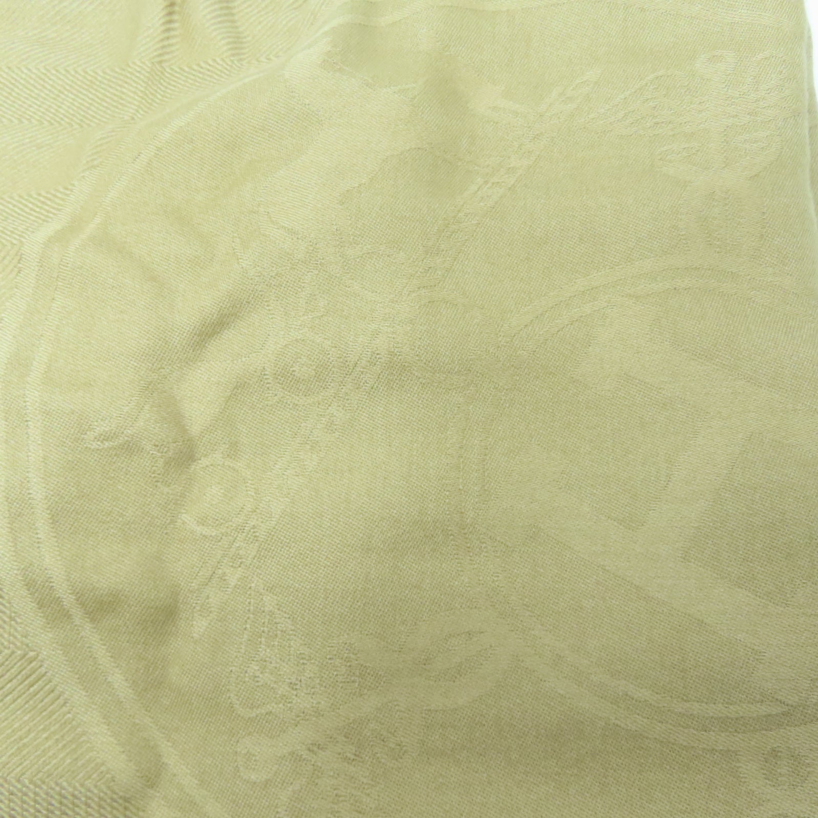 HERMES 【激減優惠】羊絨/絲質Scarf圍巾米色