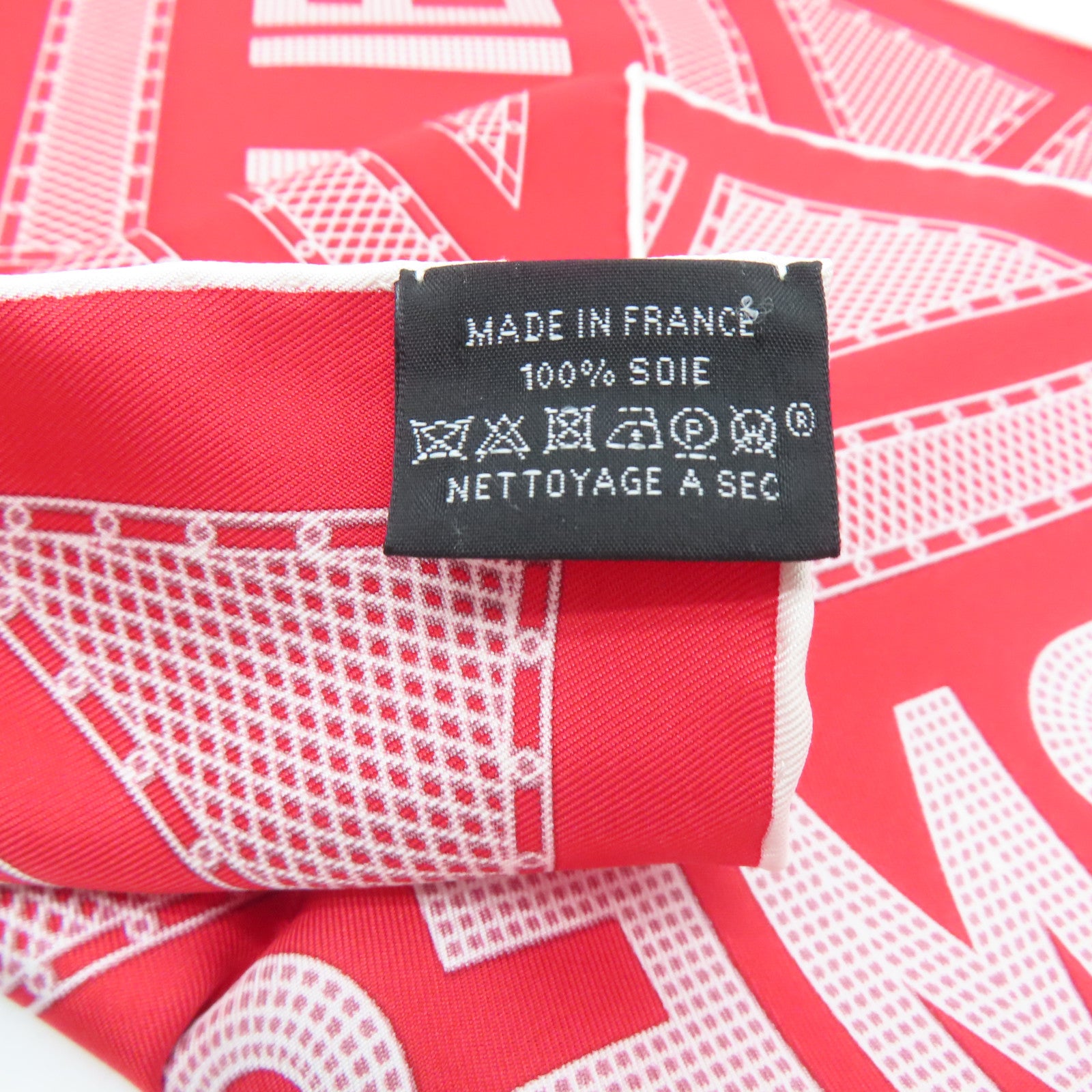 HERMES [Sharp Discount] Silk Scarf Red White