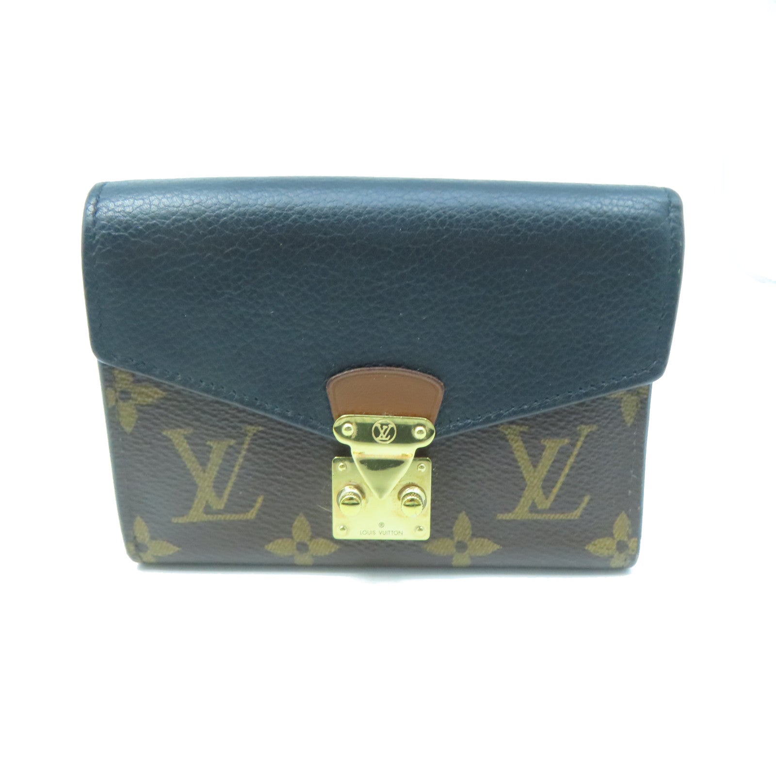 LOUIS VUITTON Monogram Wallet gold buckle wallet brown