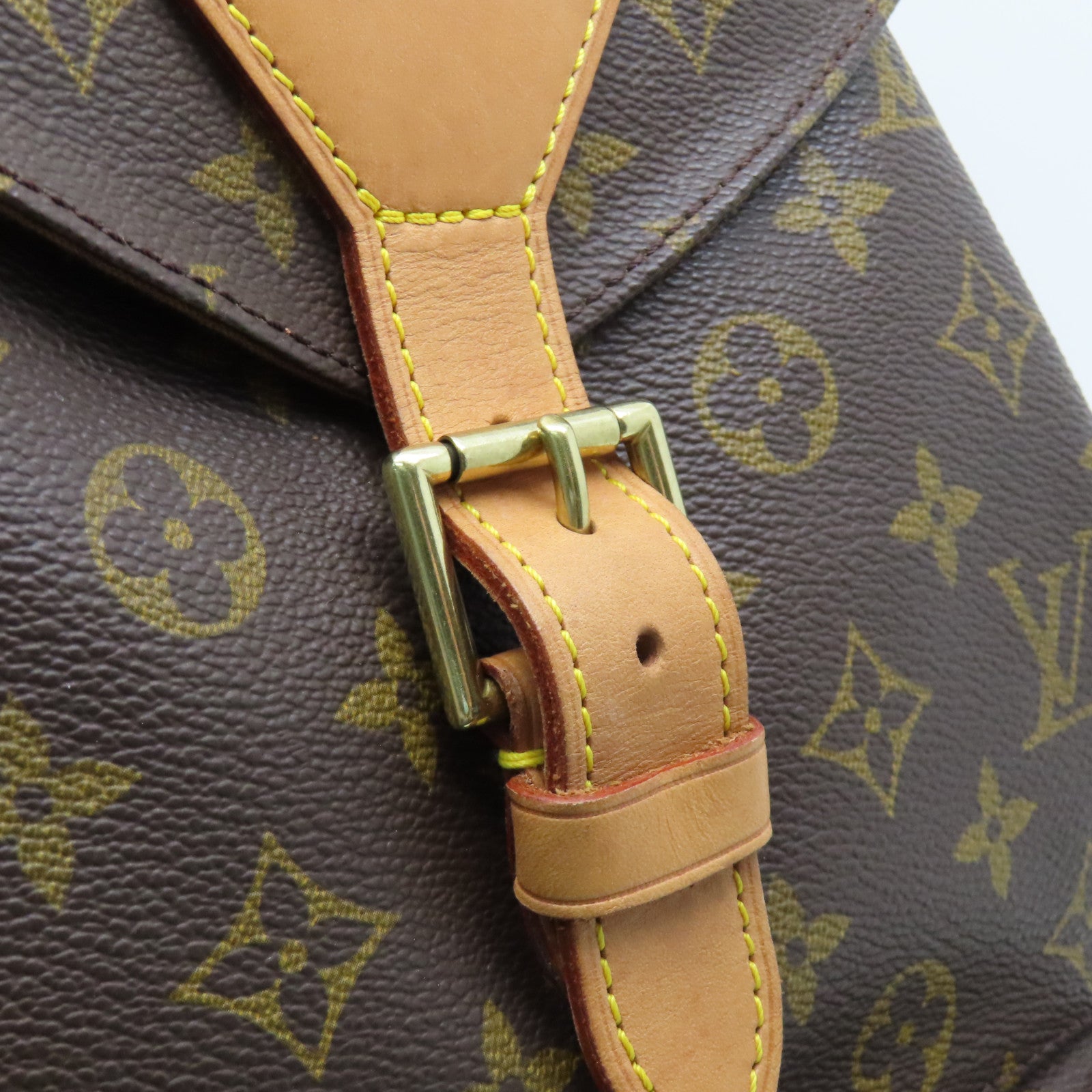 LOUIS VUITTON Monogram Montsouris GM金扣背包啡色