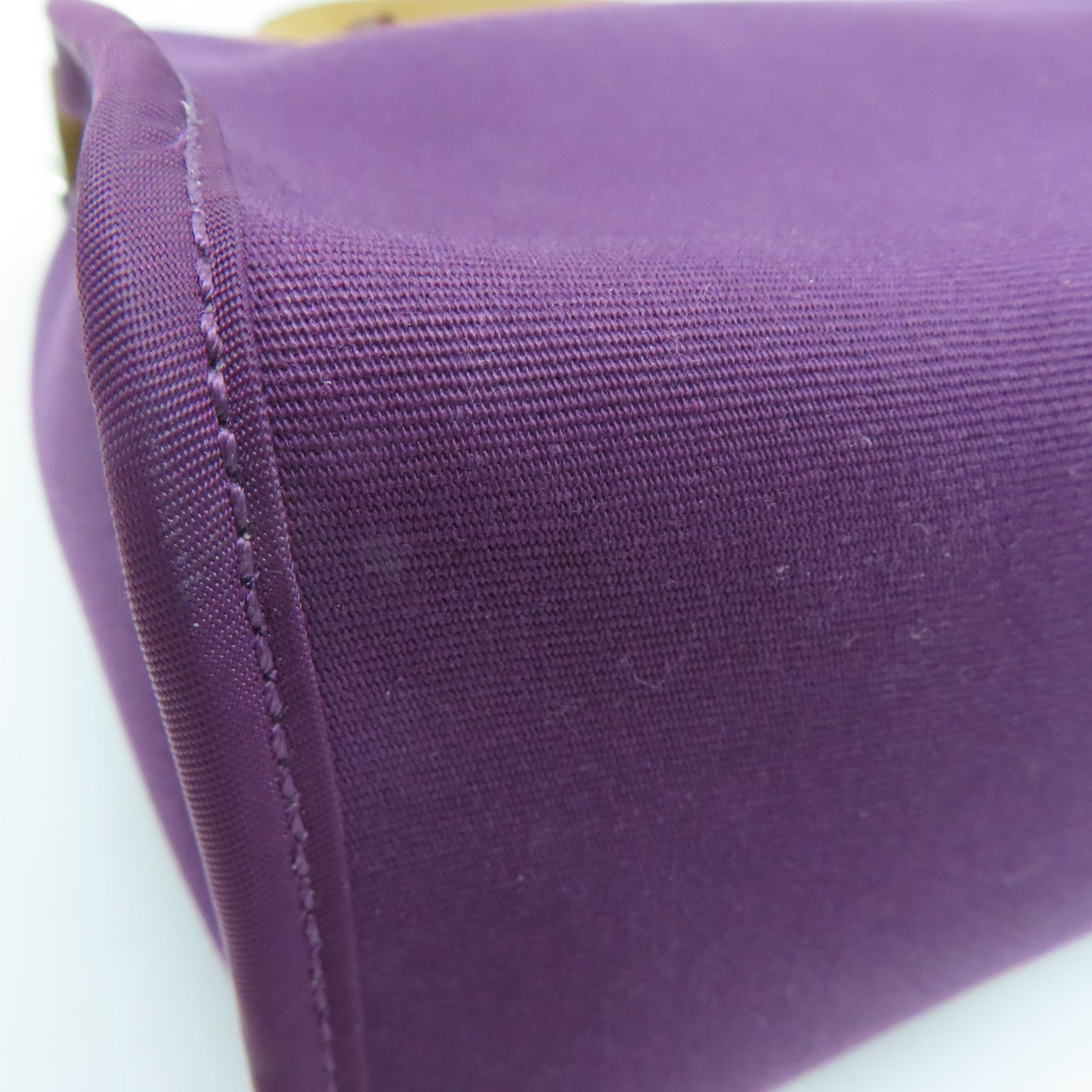 HERMES Canvas 2 Way Shoulder Bag Silver Buckle Handle Shoulder Bag Purple