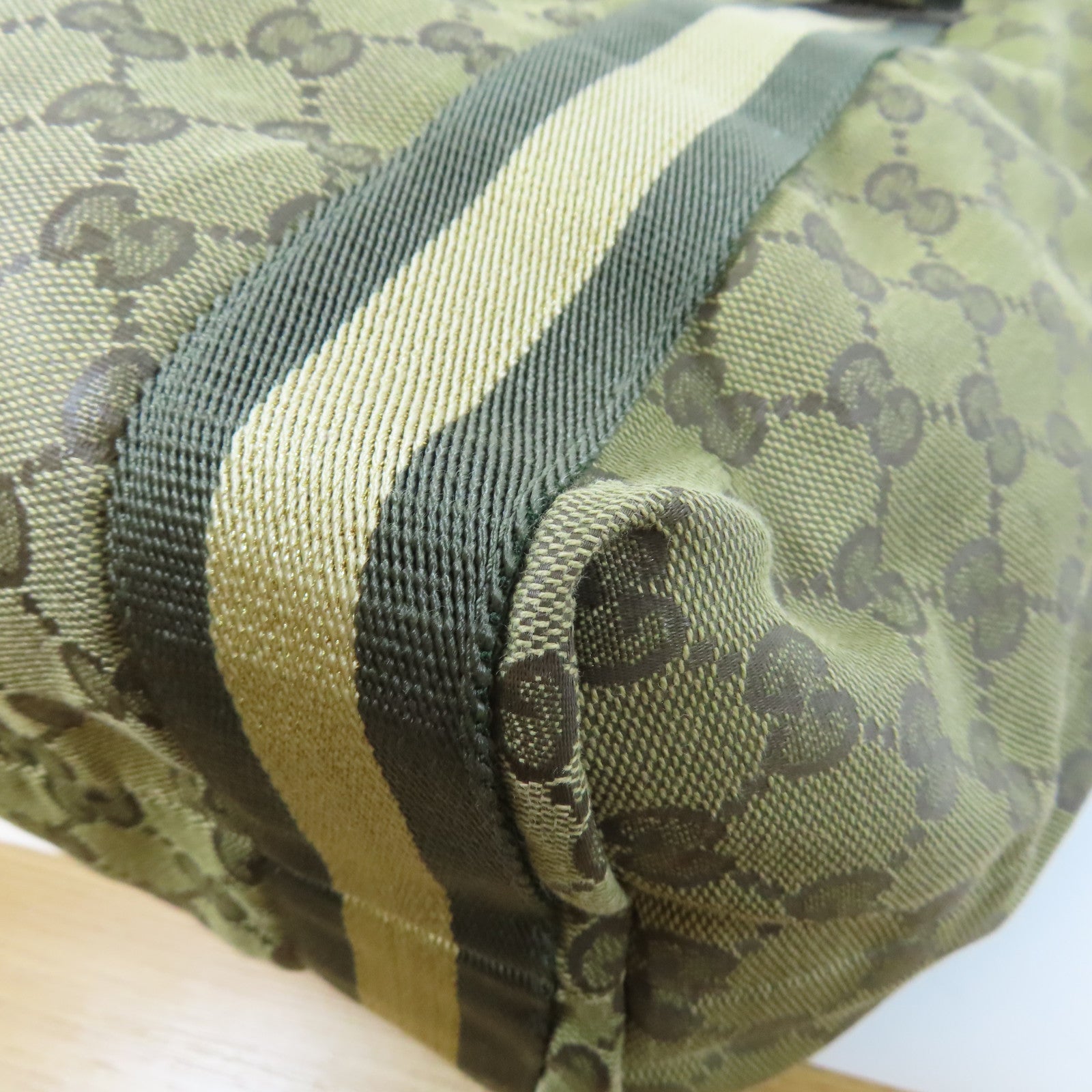 GUCCI 帆布Shoulder Bag肩背袋啡色/綠色