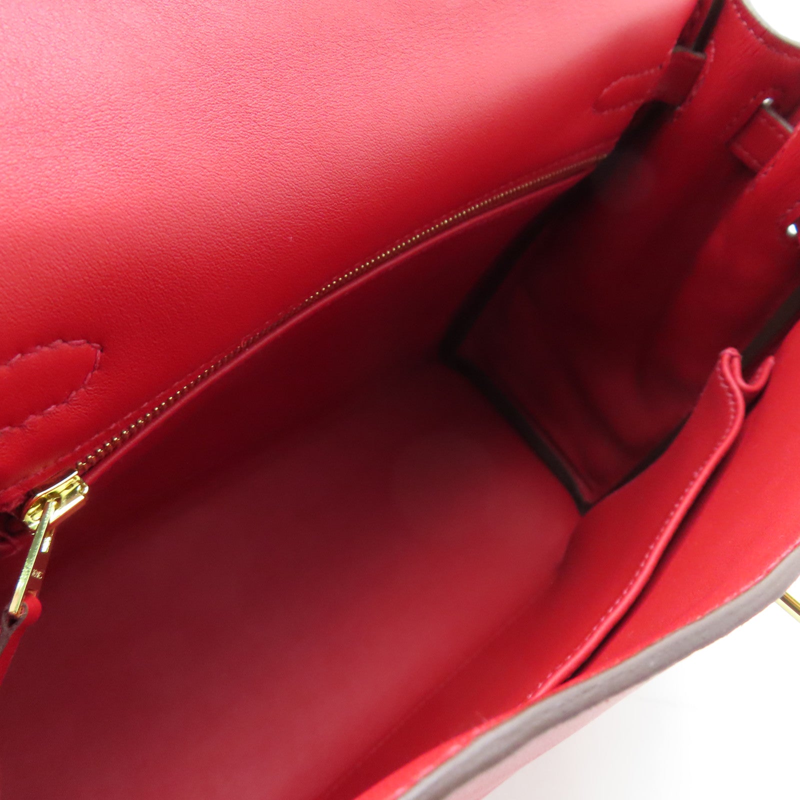 HERMES Swift皮革Kelly 25金扣手挽肩背兩用袋Rouge Piment辣椒紅色