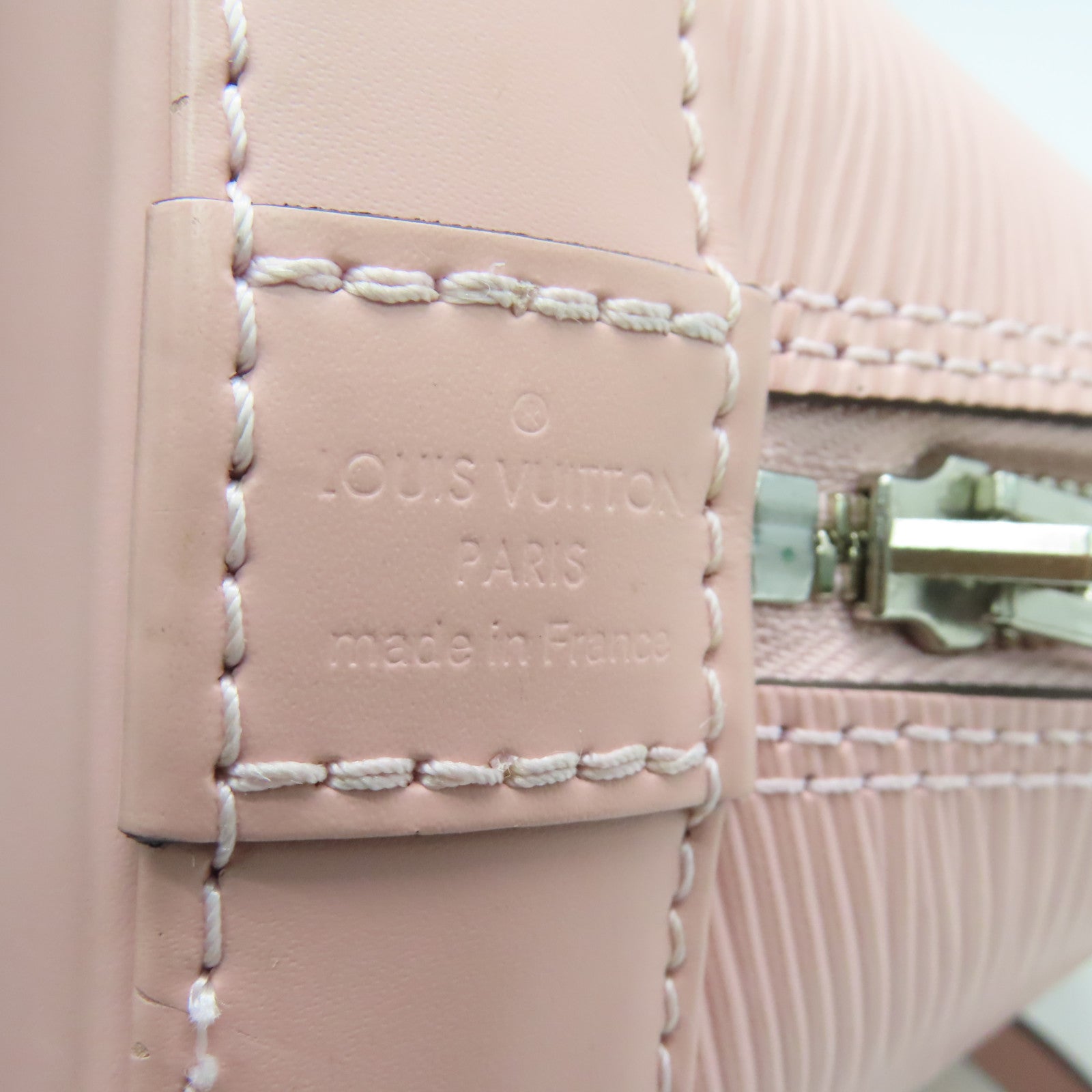 LOUIS VUITTON Epi Alma BB銀扣手挽肩背兩用袋粉紅色