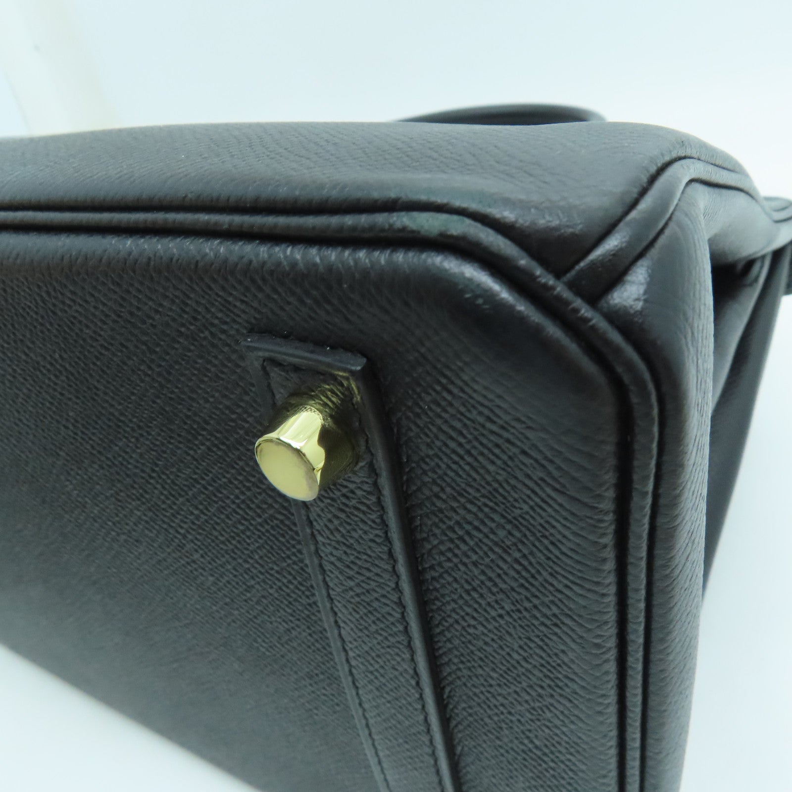 HERMES Epsom皮革Birkin 30金扣手挽袋Noir/黑色
